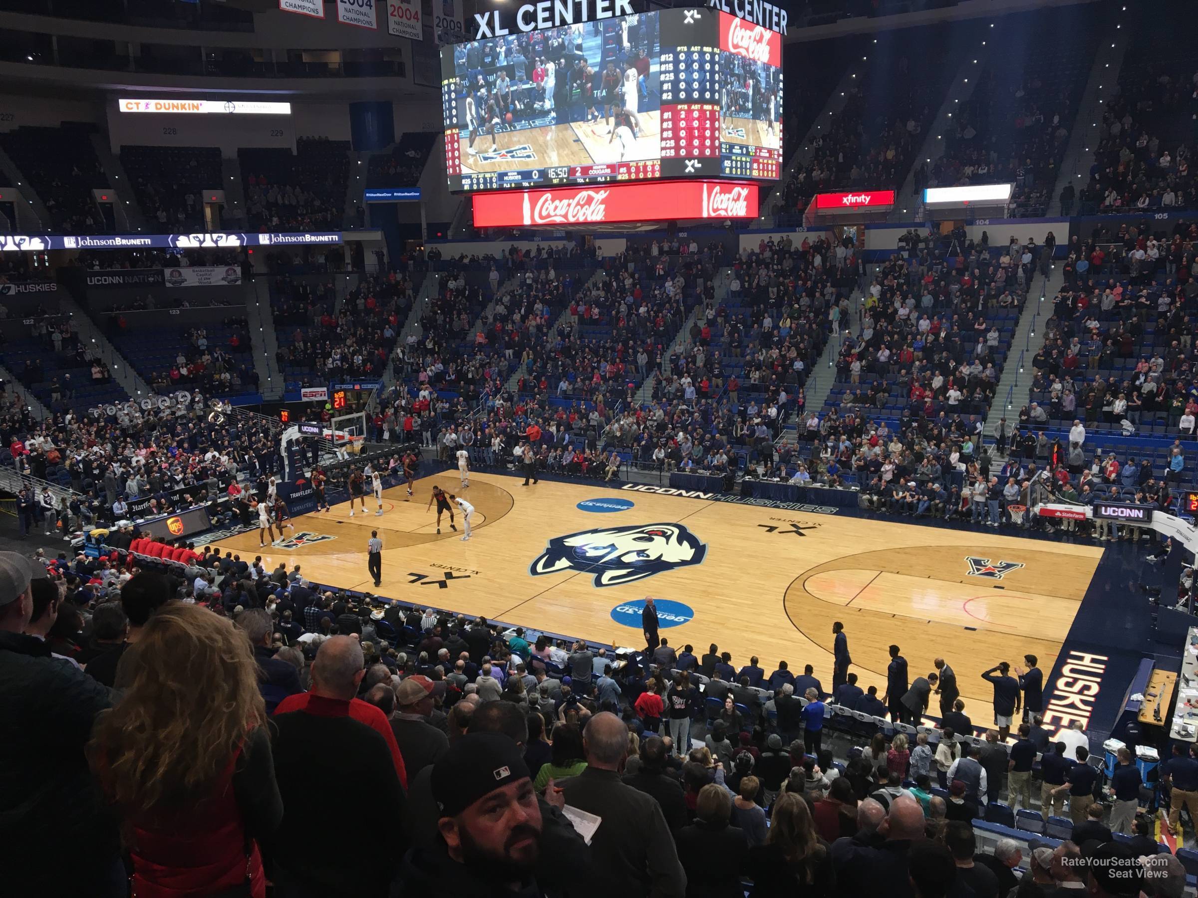 section 114, row r seat view  for basketball - xl center