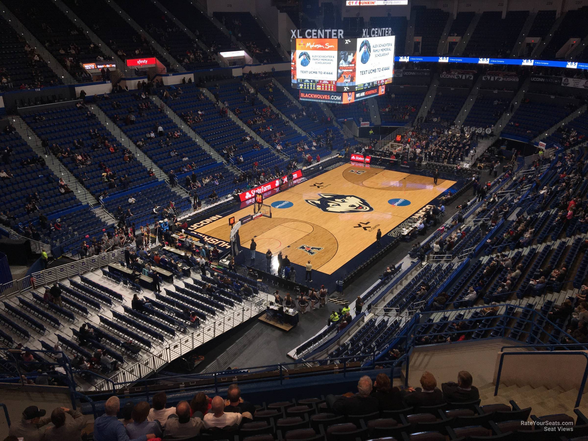 section 232, row j seat view  for basketball - peoplesbank arena