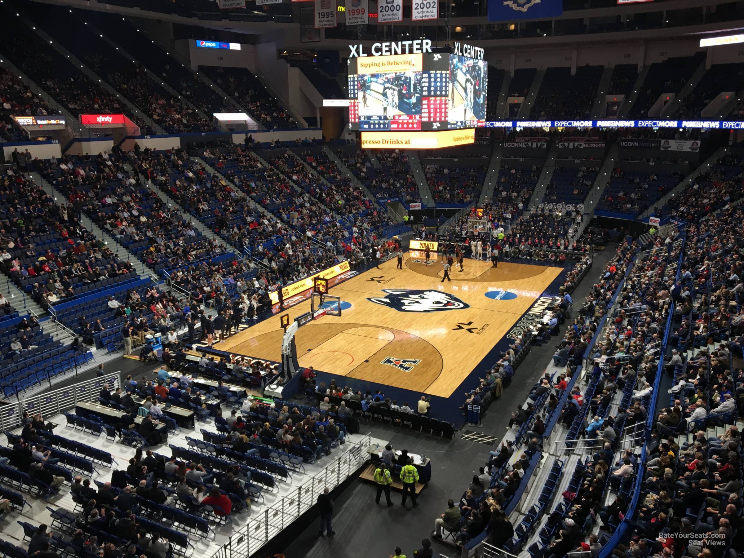 section 233, row a seat view  for basketball - xl center