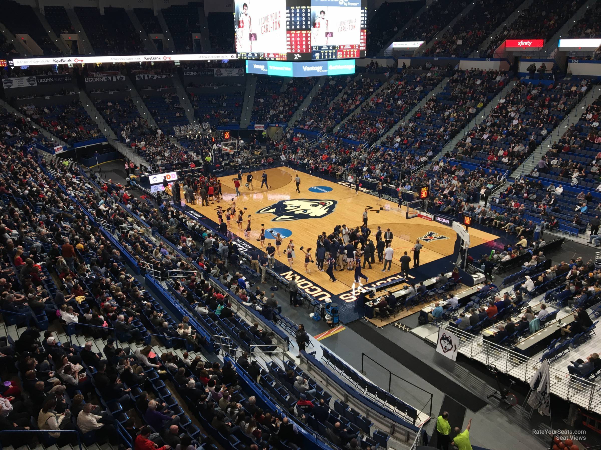 section 240, row a seat view  for basketball - xl center