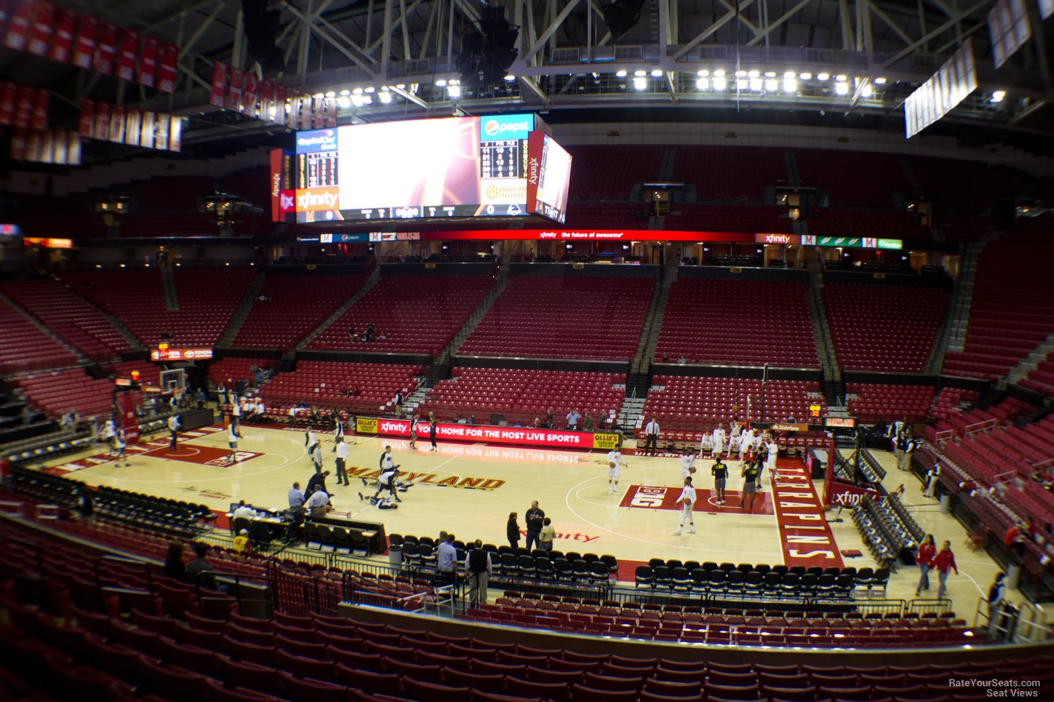 section 115, row 12 seat view  - xfinity center (maryland)