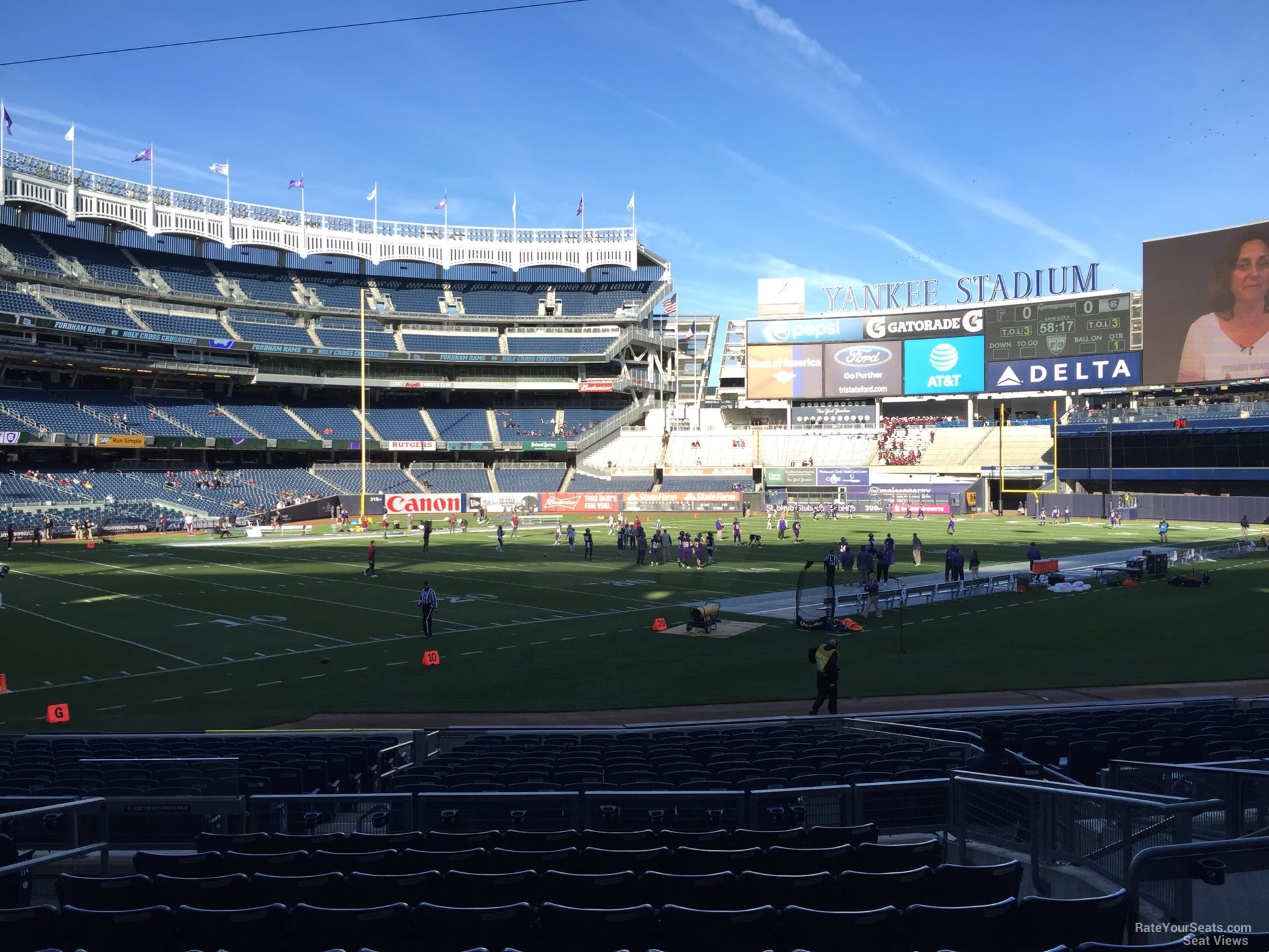 section 114a, row 10 seat view  for football - yankee stadium