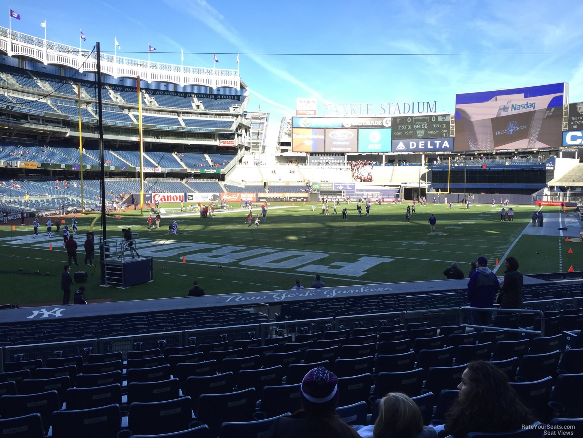 section 117a, row 10 seat view  for football - yankee stadium