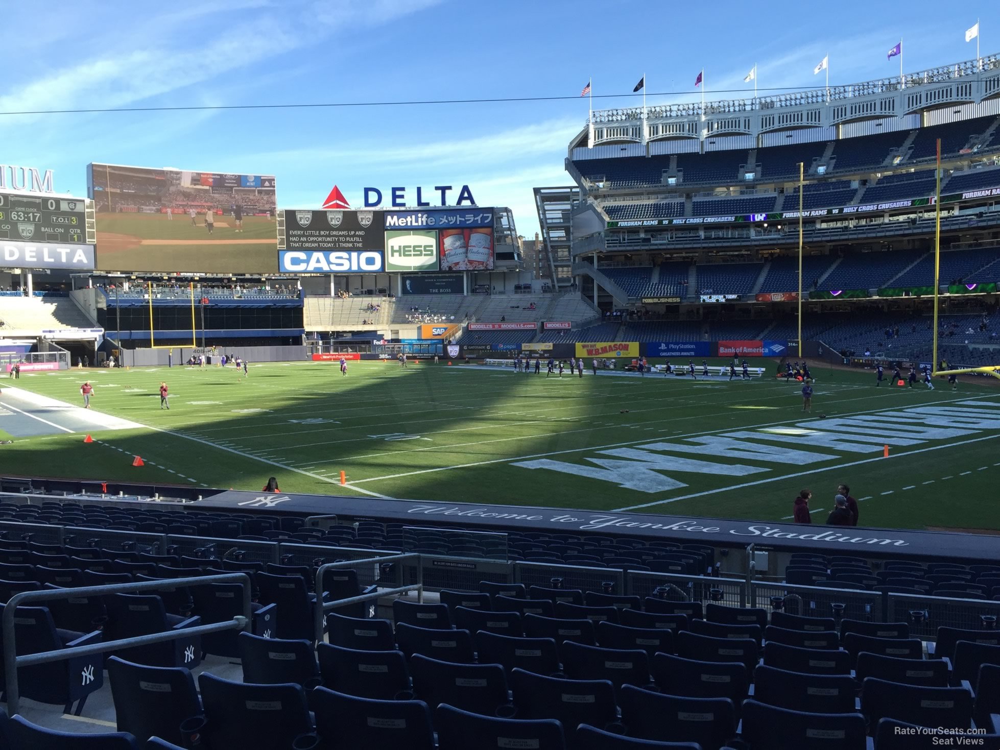 section 123, row 10 seat view  for football - yankee stadium
