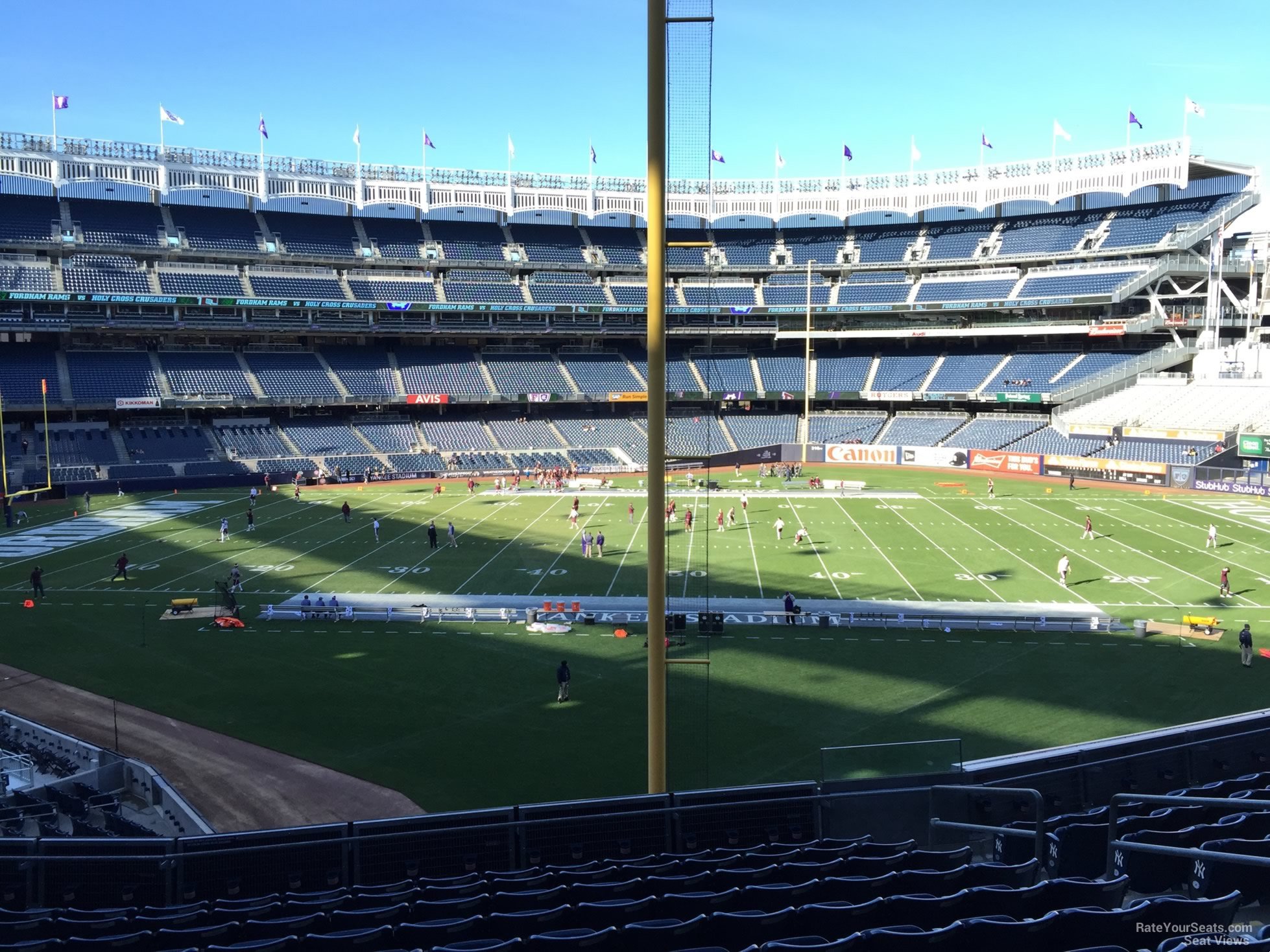 section 208, row 12 seat view  for football - yankee stadium