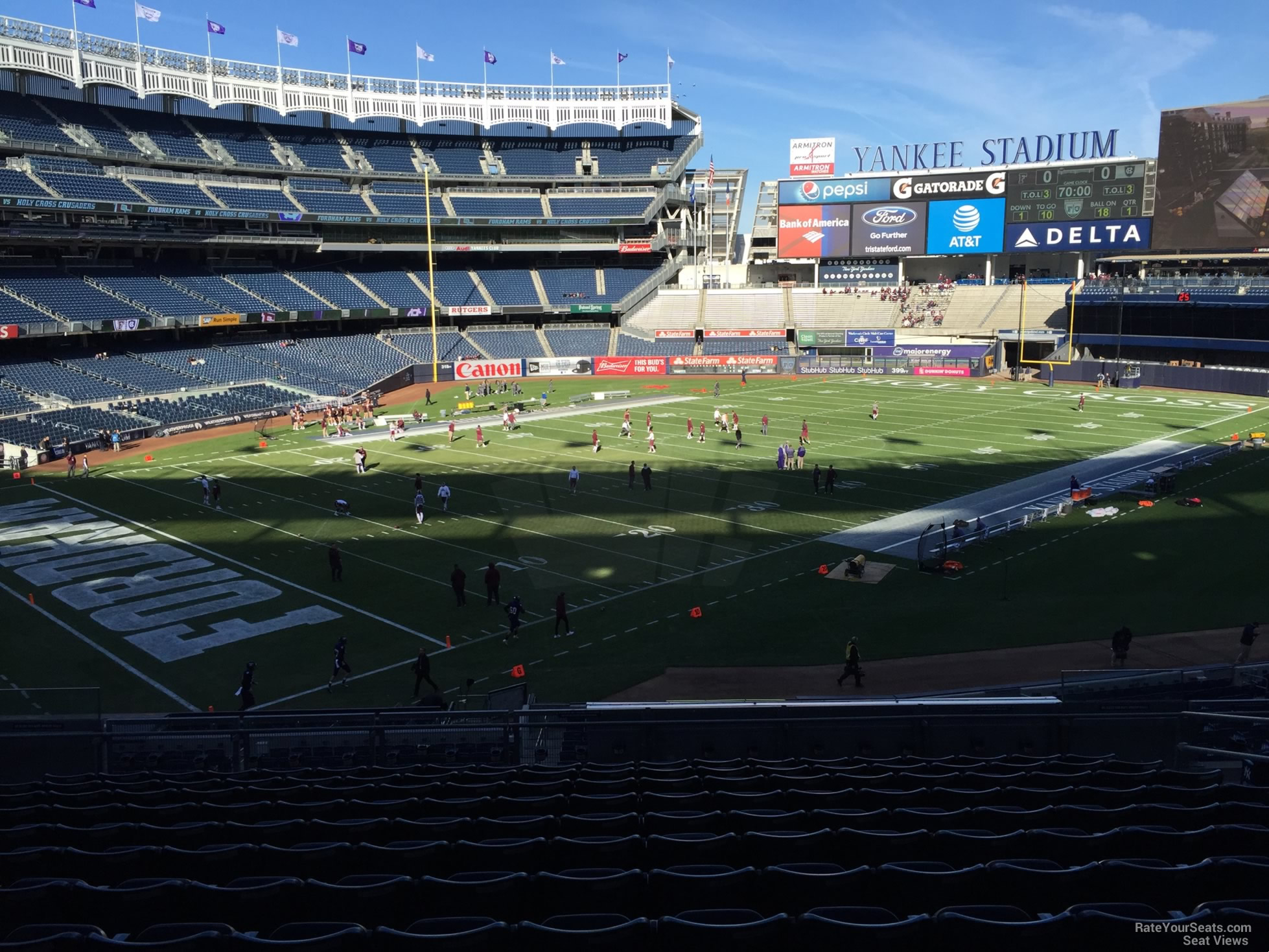 section 214b, row 12 seat view  for football - yankee stadium