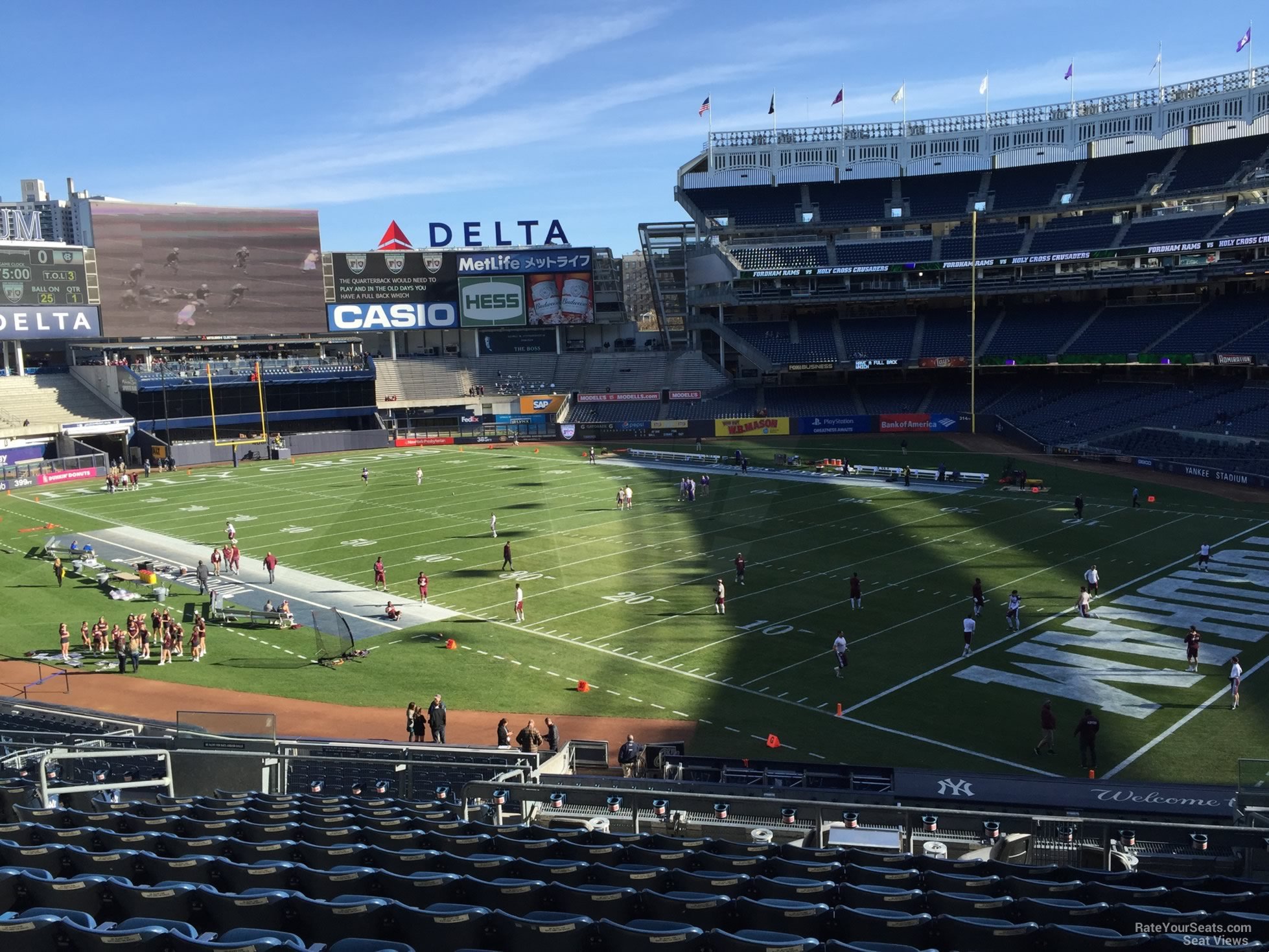 section 225, row 12 seat view  for football - yankee stadium
