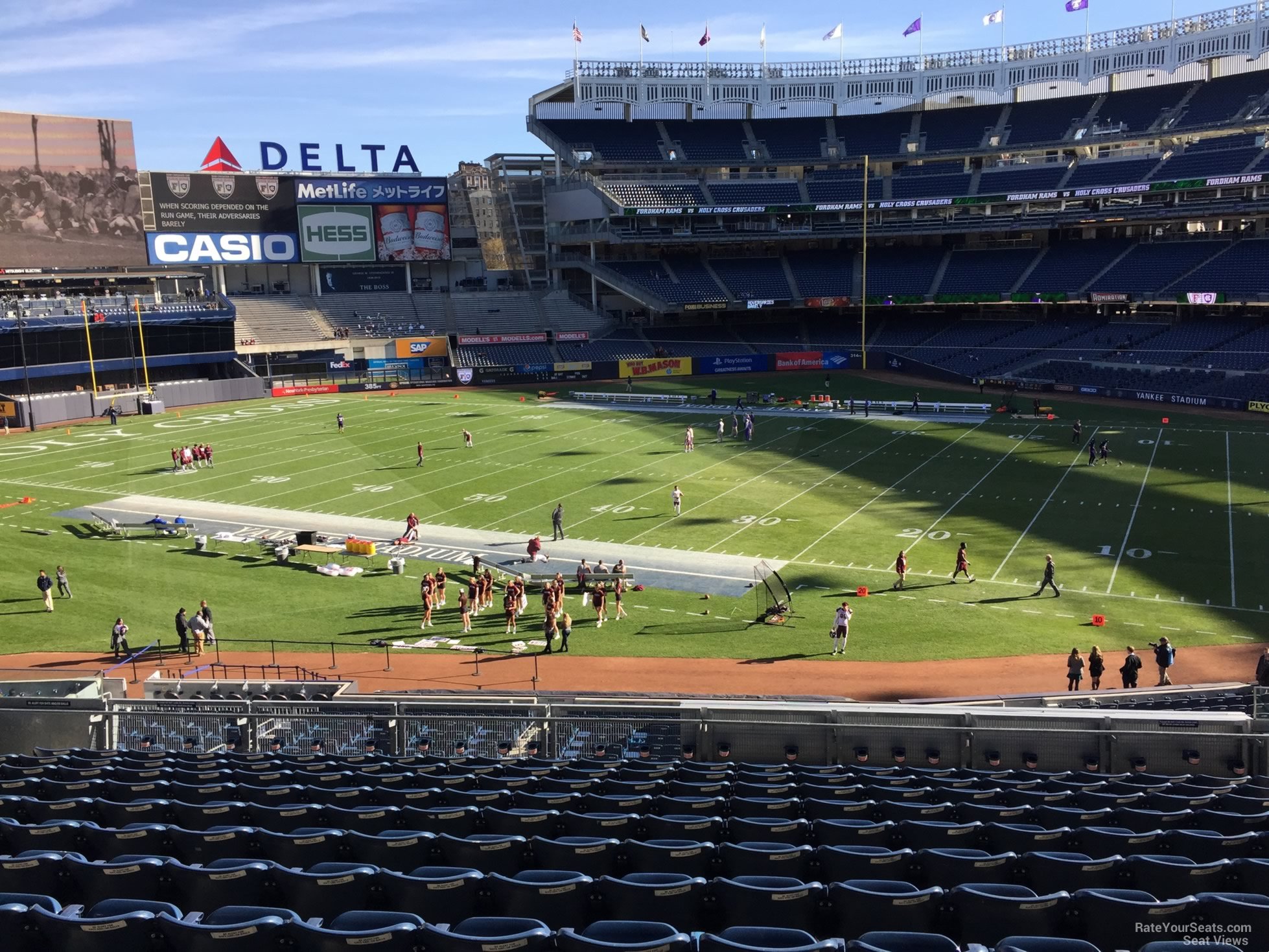 section 227b, row 12 seat view  for football - yankee stadium