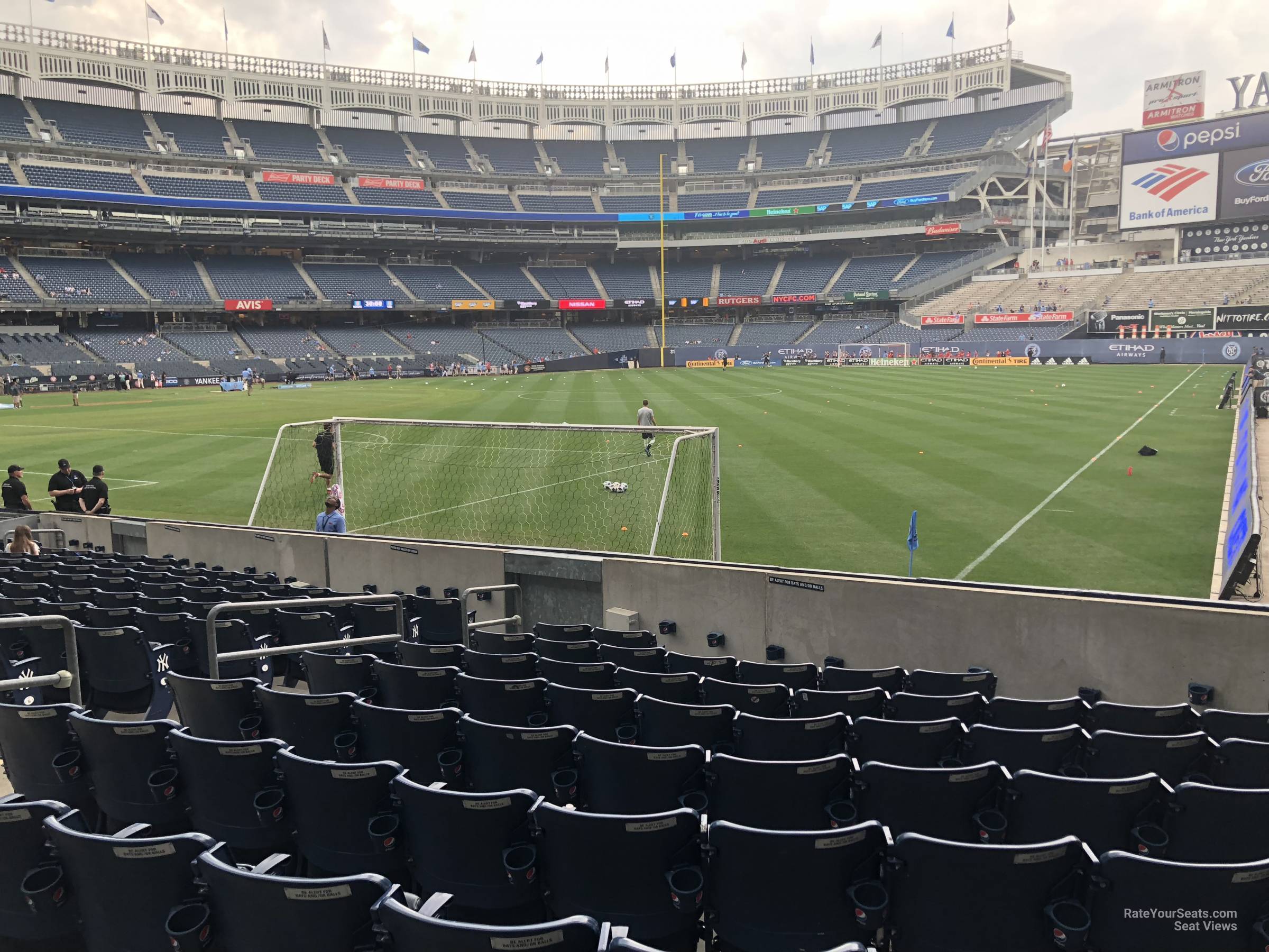 section 109, row 10 seat view  for soccer - yankee stadium