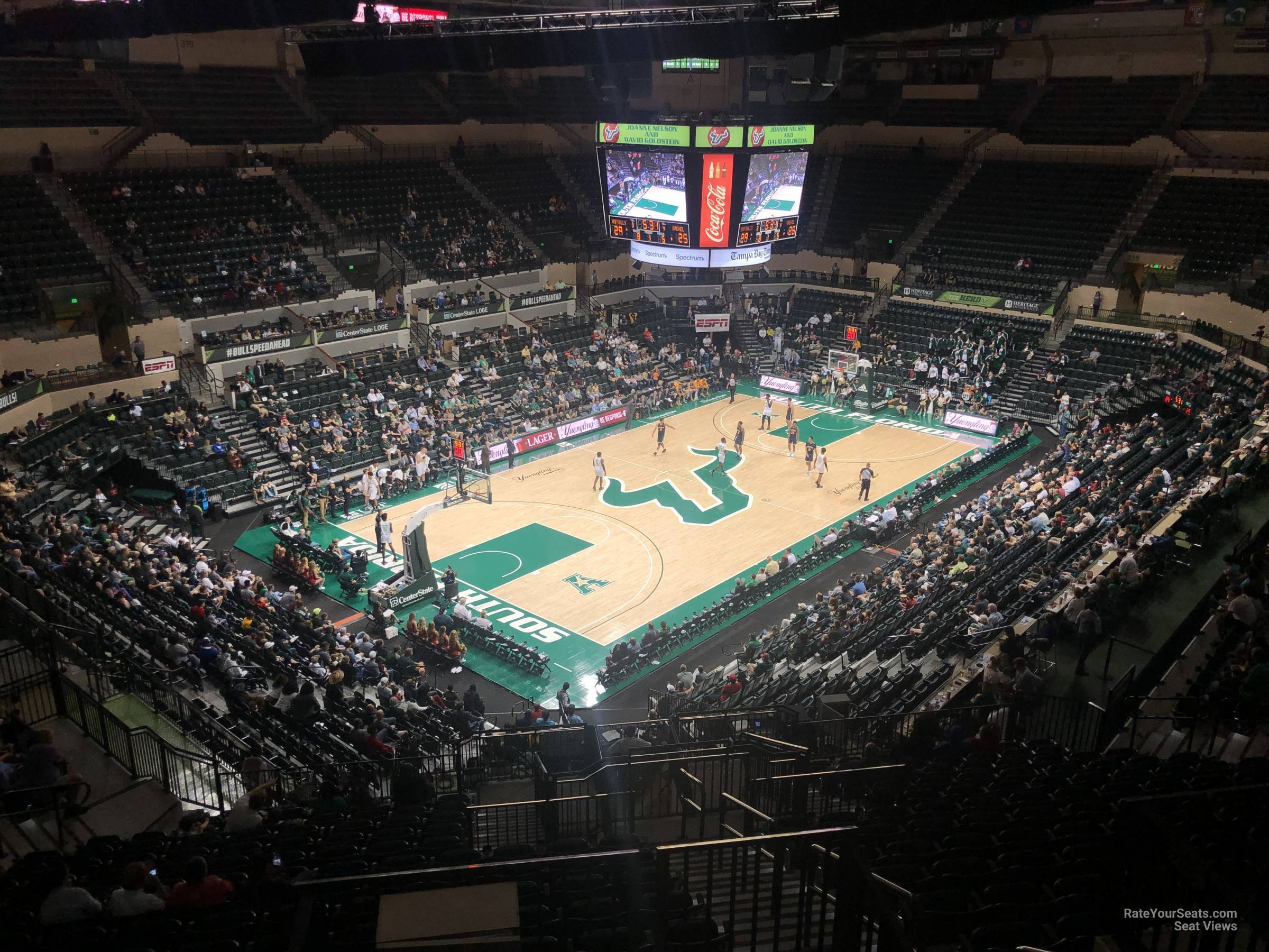 section 307, row c seat view  for basketball - yuengling center