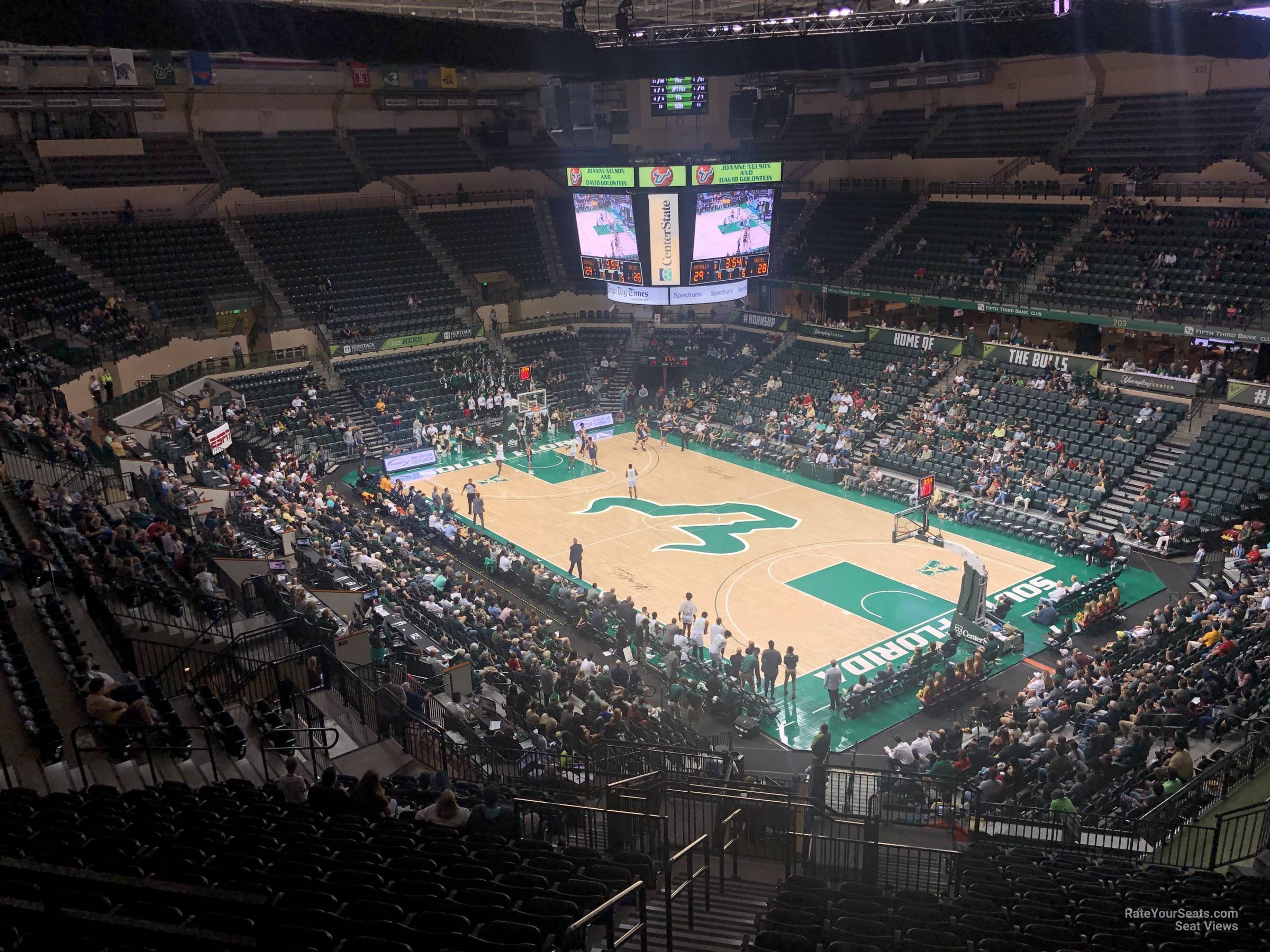section 315, row c seat view  for basketball - yuengling center