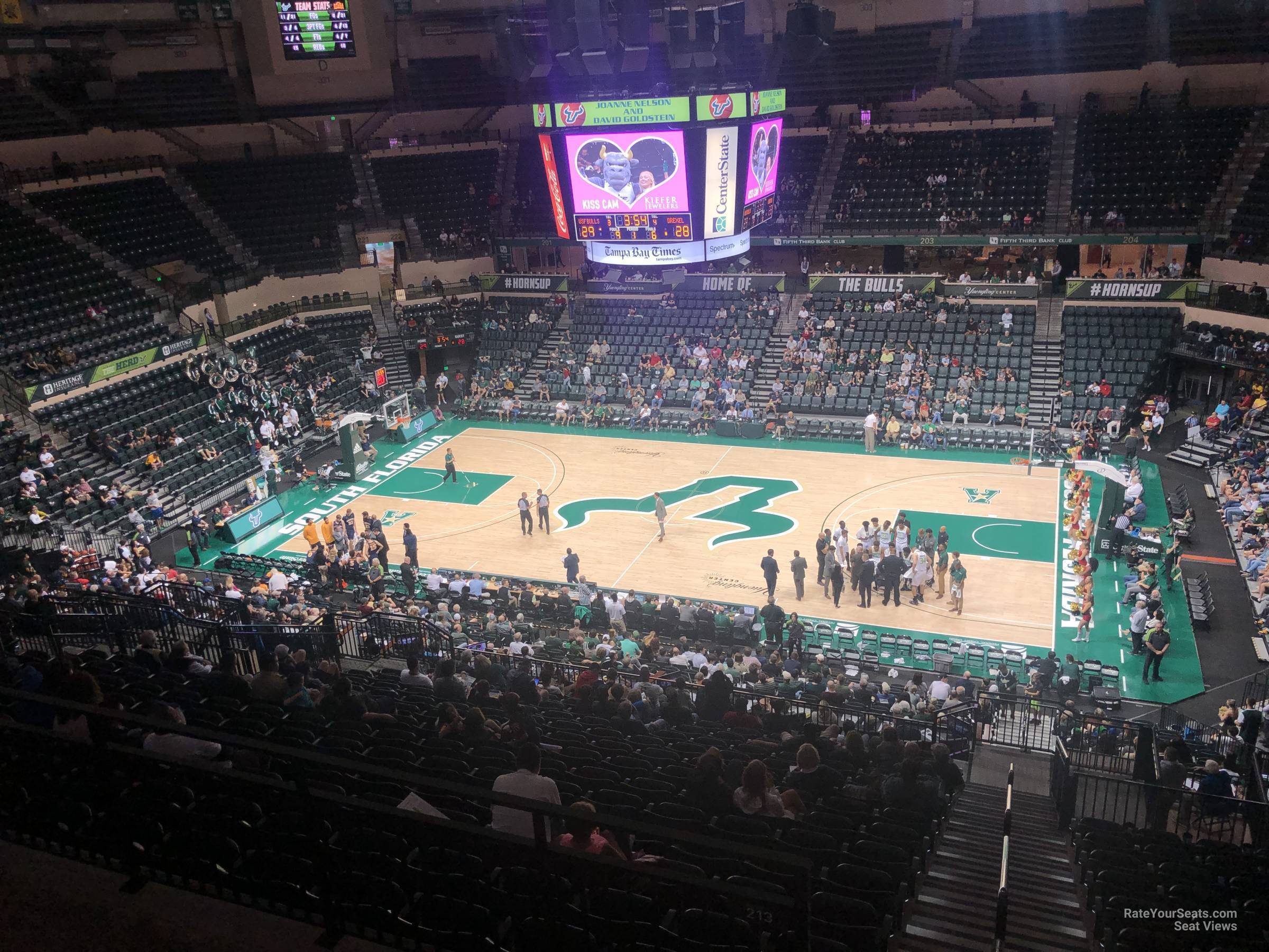 section 318, row c seat view  for basketball - yuengling center