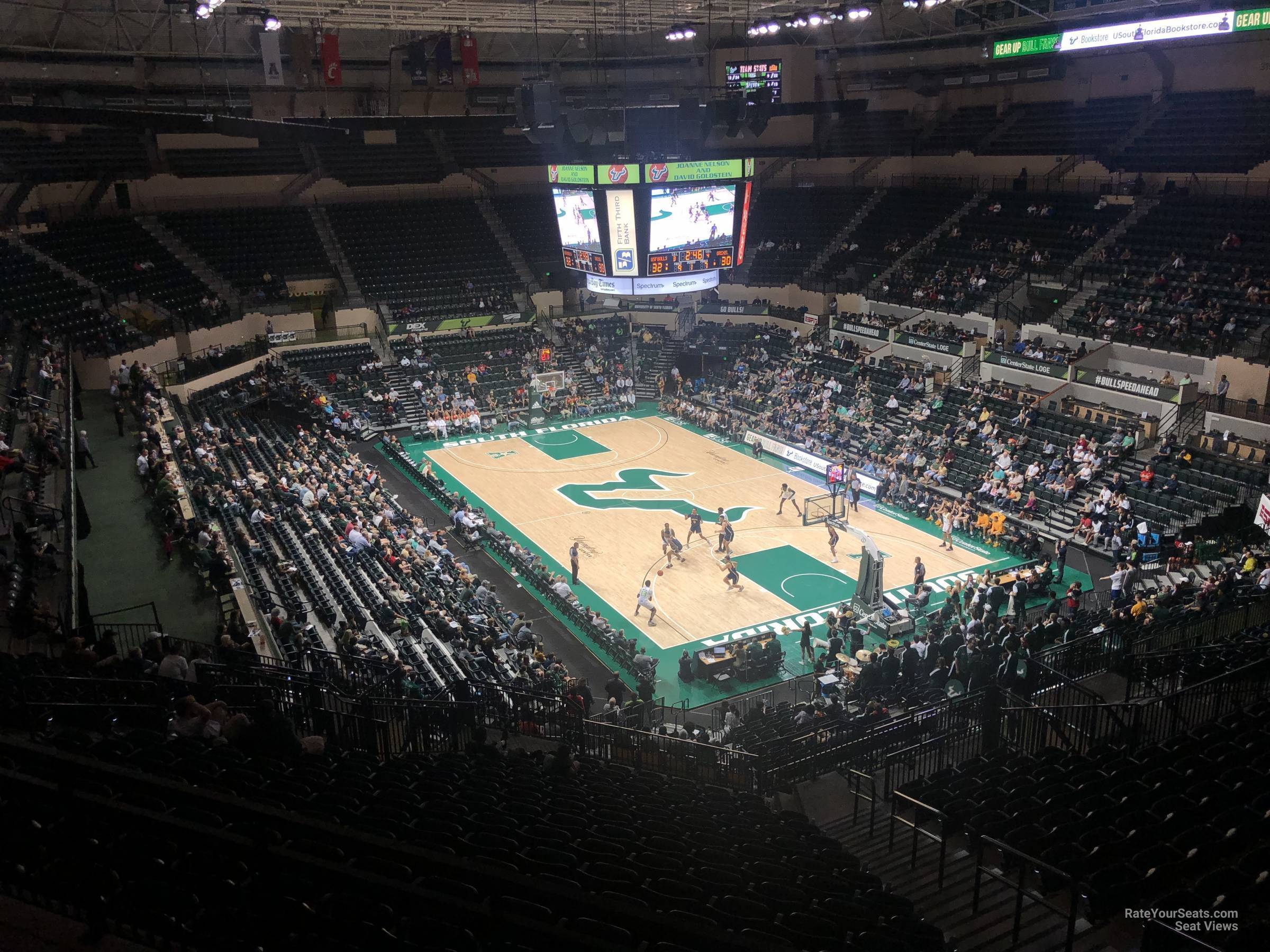 section 330, row c seat view  for basketball - yuengling center