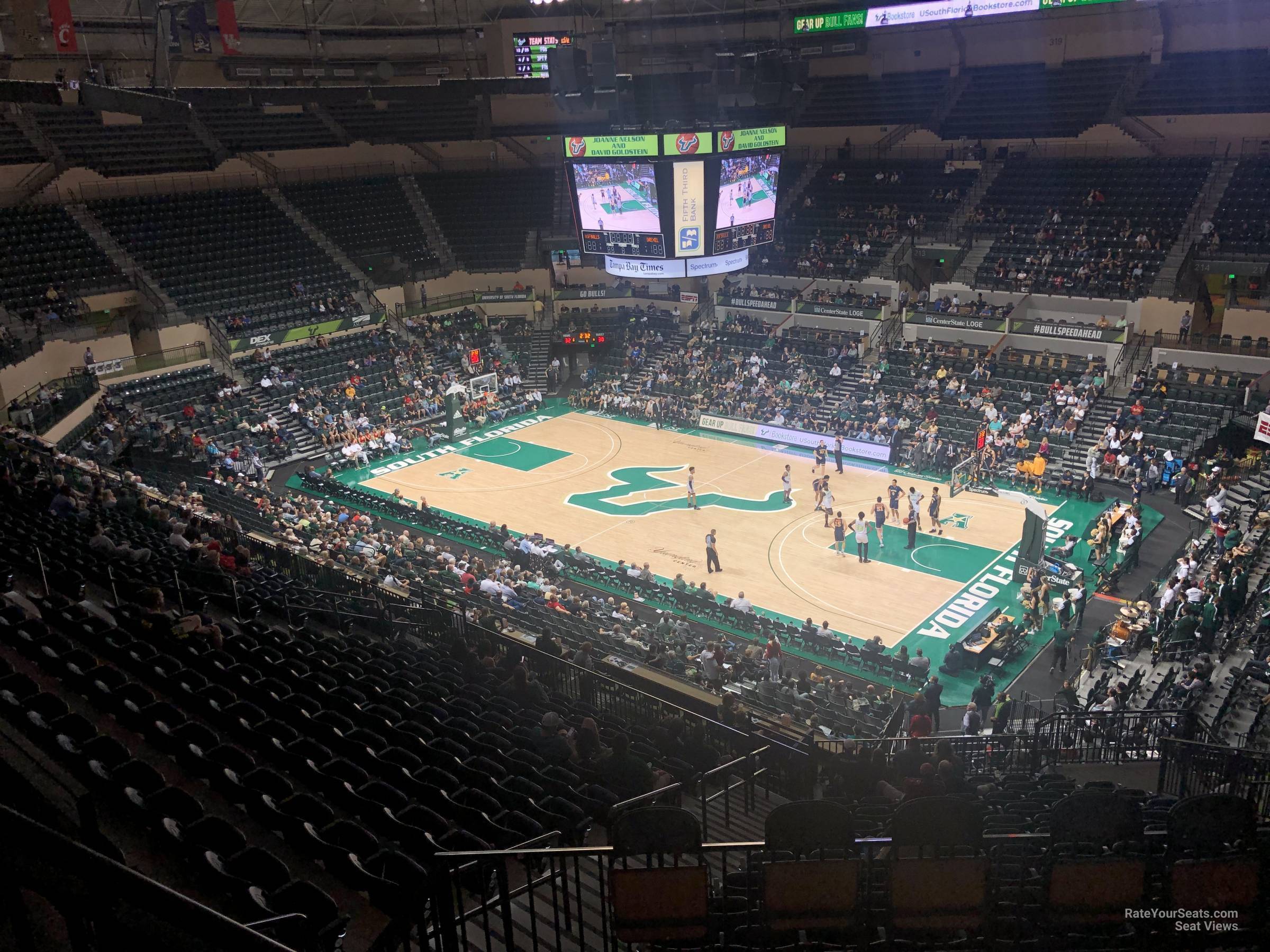 section 332, row c seat view  for basketball - yuengling center
