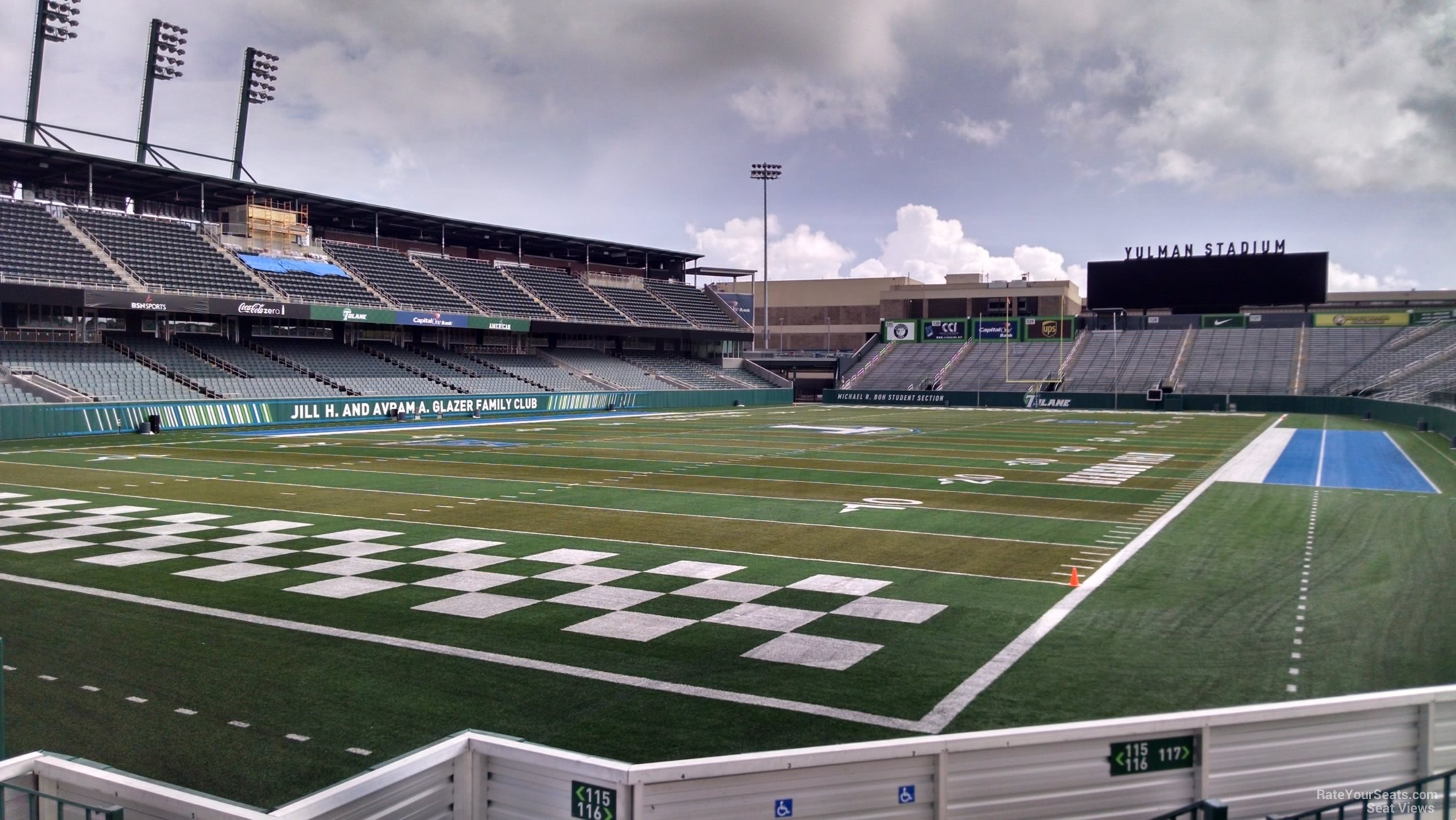 section 116, row h seat view  - yulman stadium