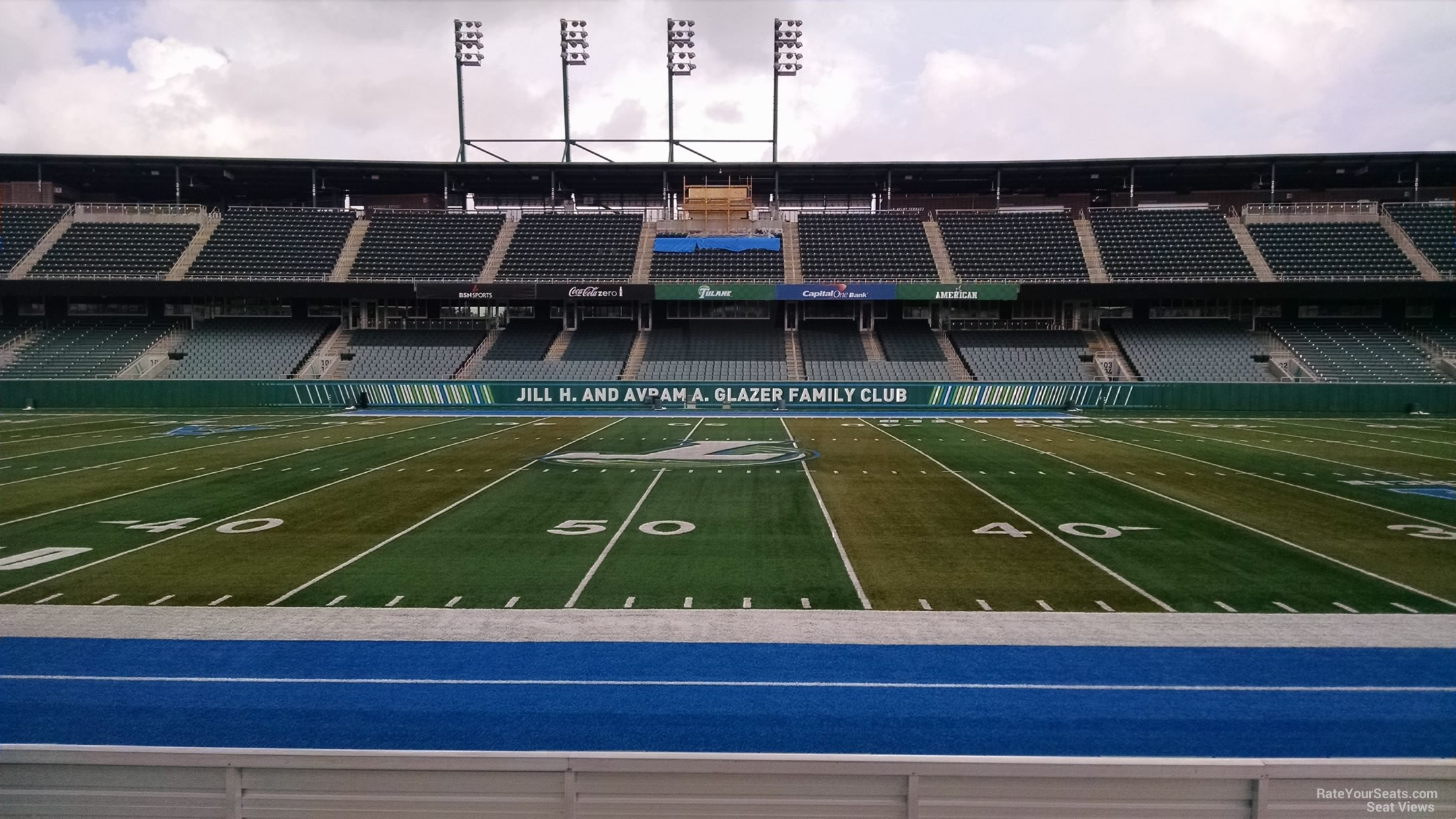 section 121, row h seat view  - yulman stadium