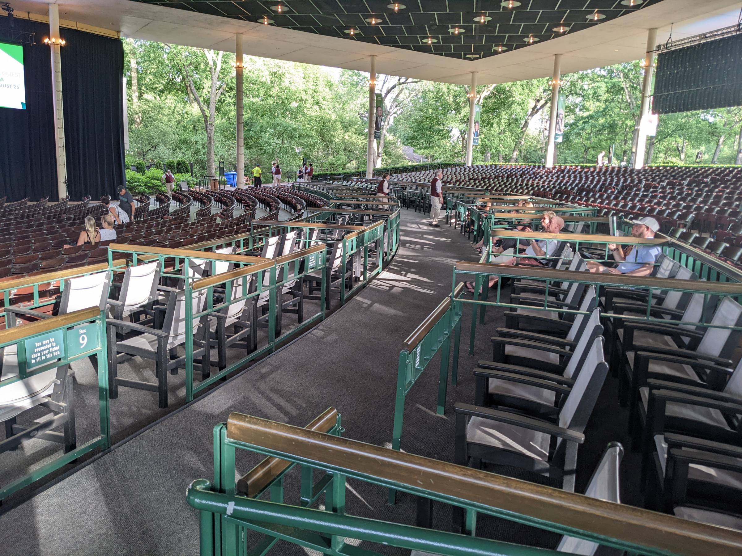 aisle between boxes at ravinia