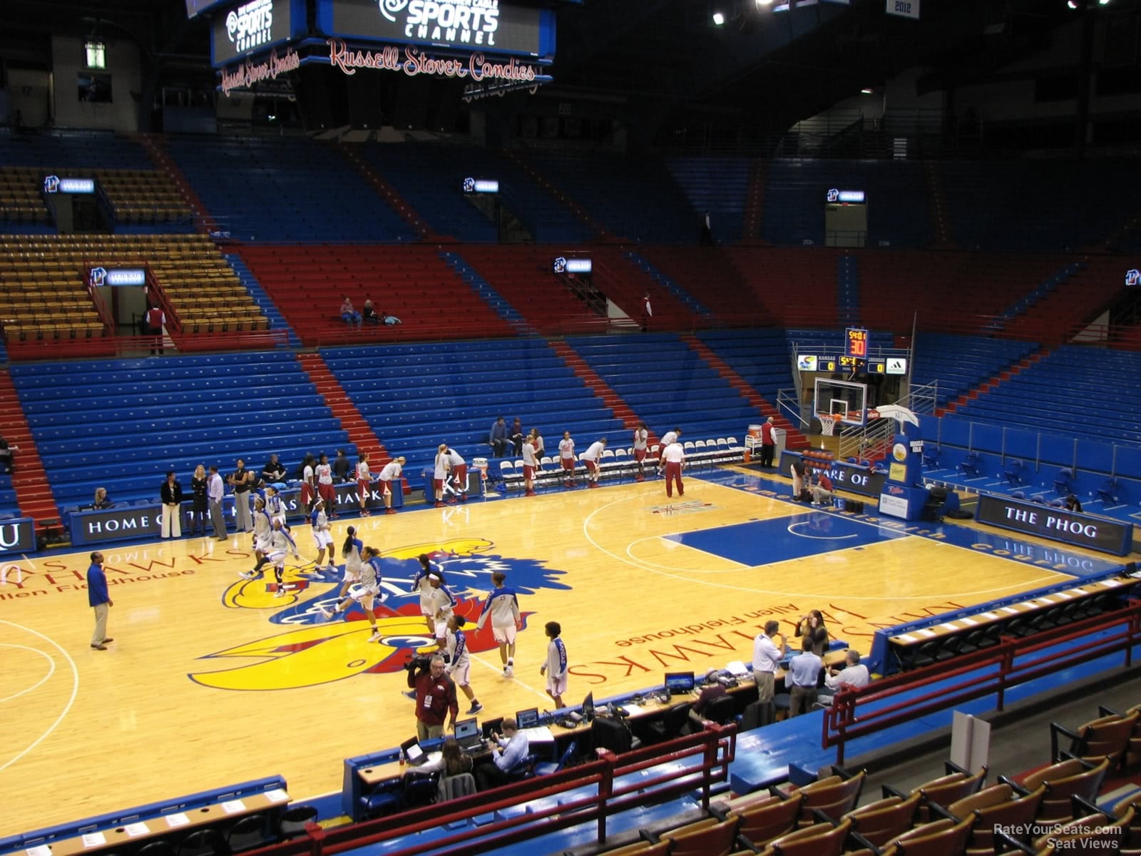 section 7, row 6 seat view  - allen fieldhouse