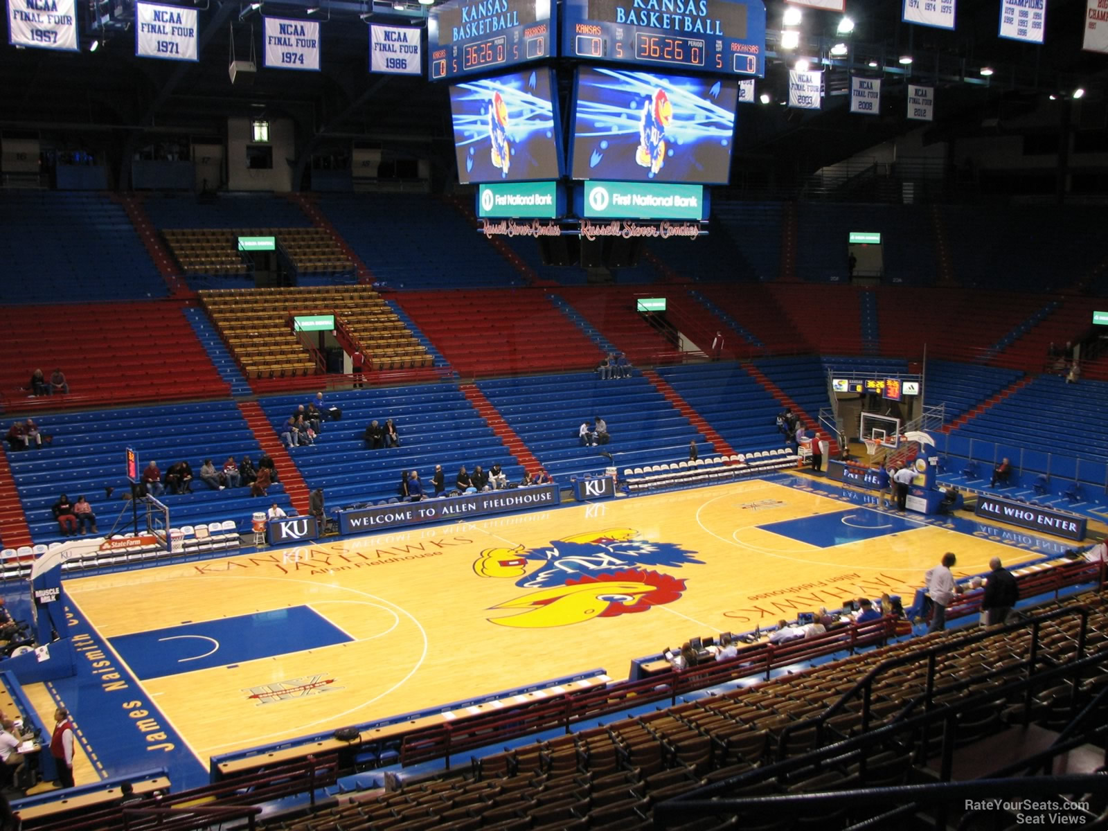 section 8, row 18 seat view  - allen fieldhouse