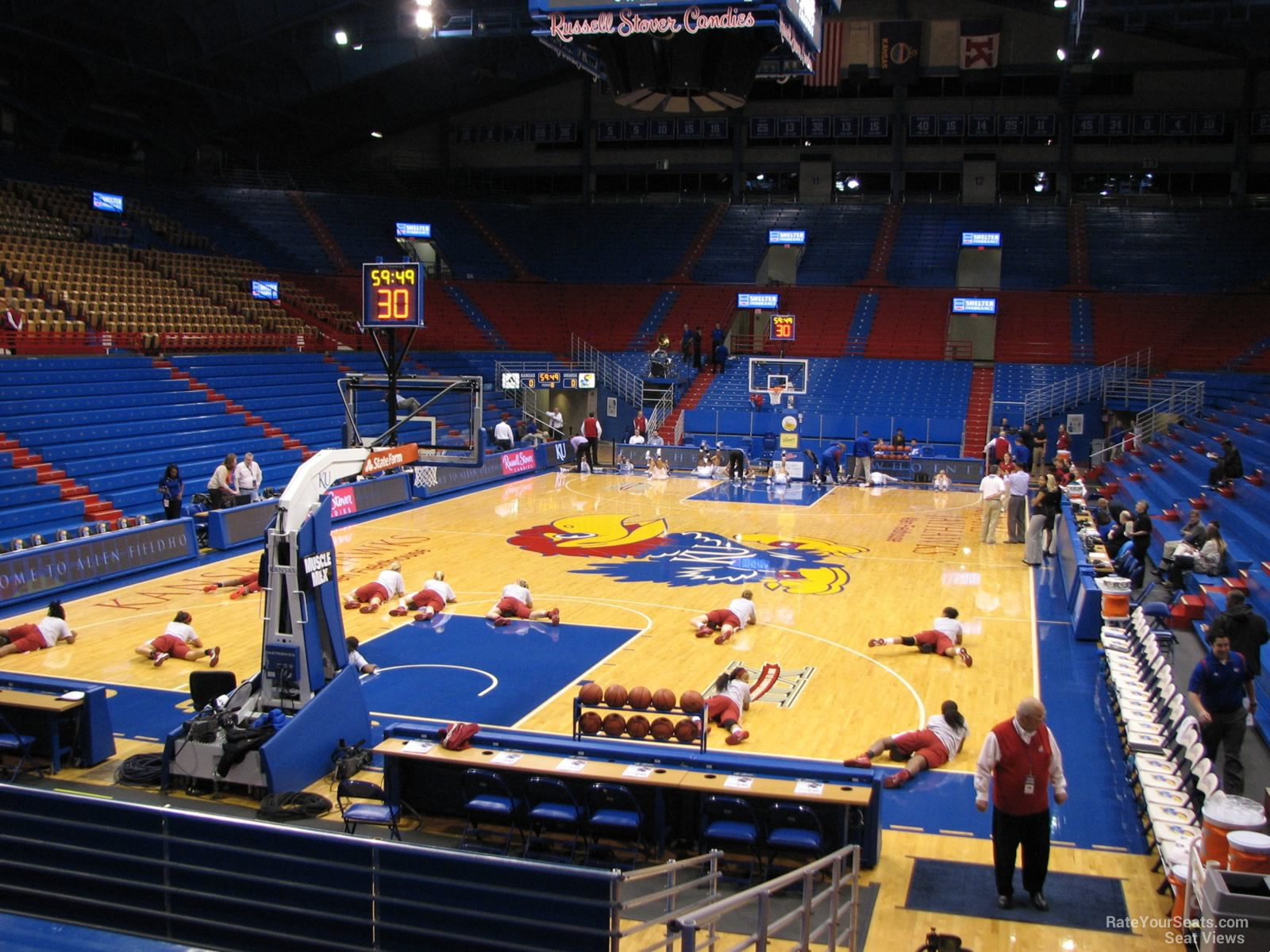 section a, row 16 seat view  - allen fieldhouse
