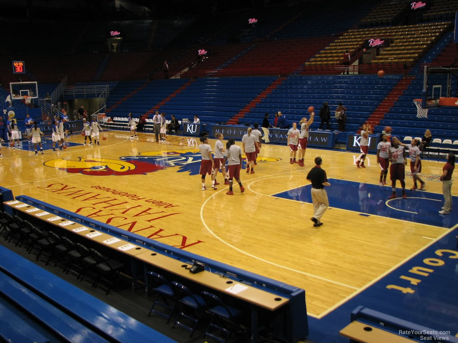 section e, row 7 seat view  - allen fieldhouse