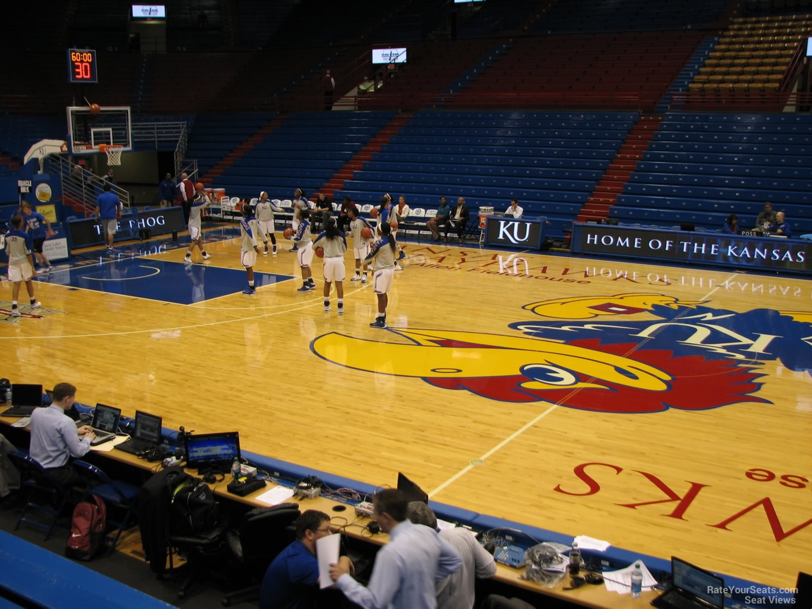 section g, row 7 seat view  - allen fieldhouse