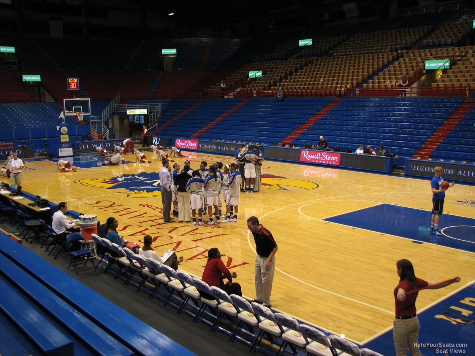 section q, row 7 seat view  - allen fieldhouse