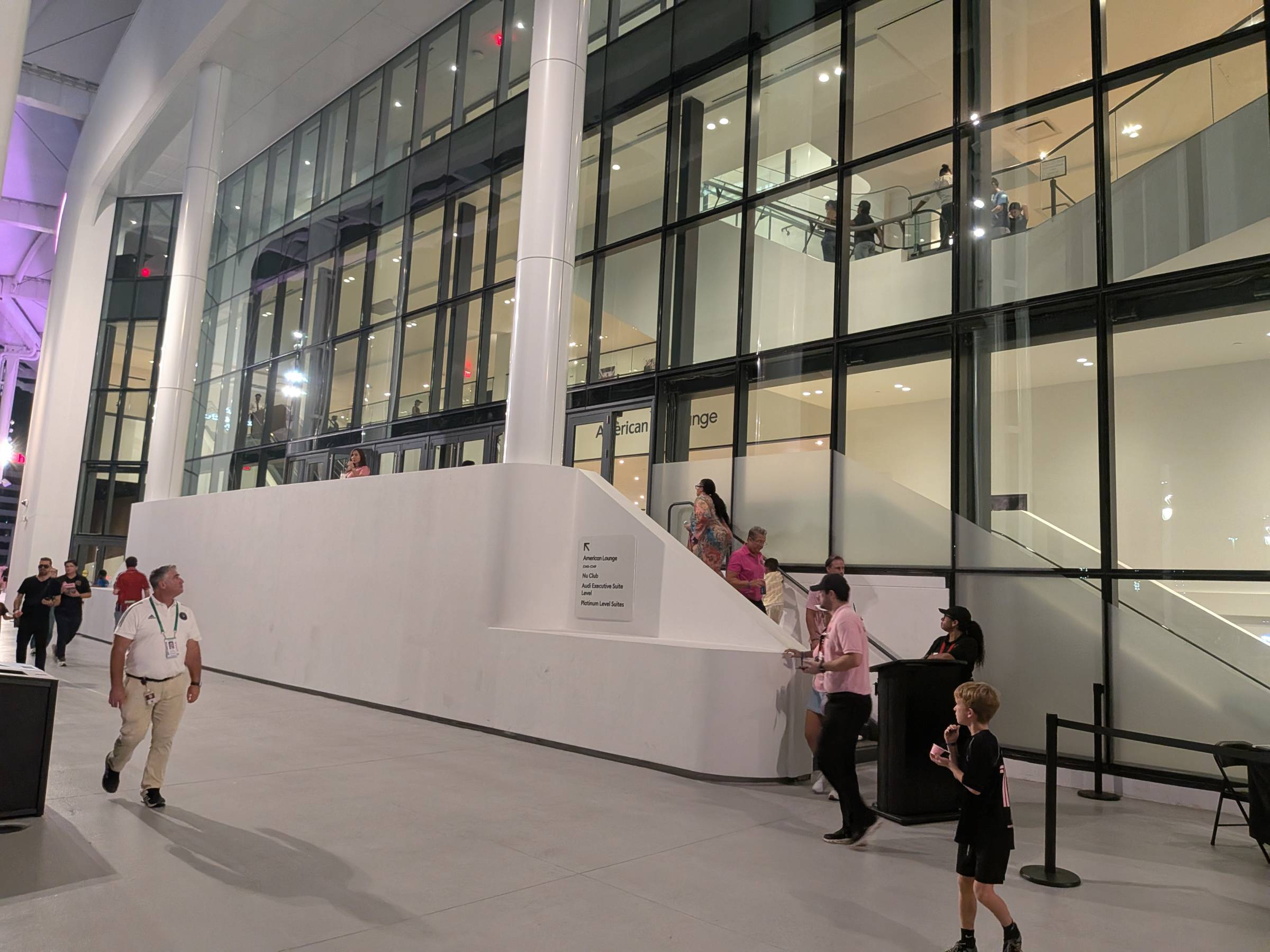 american lounge entrance at nu stadium