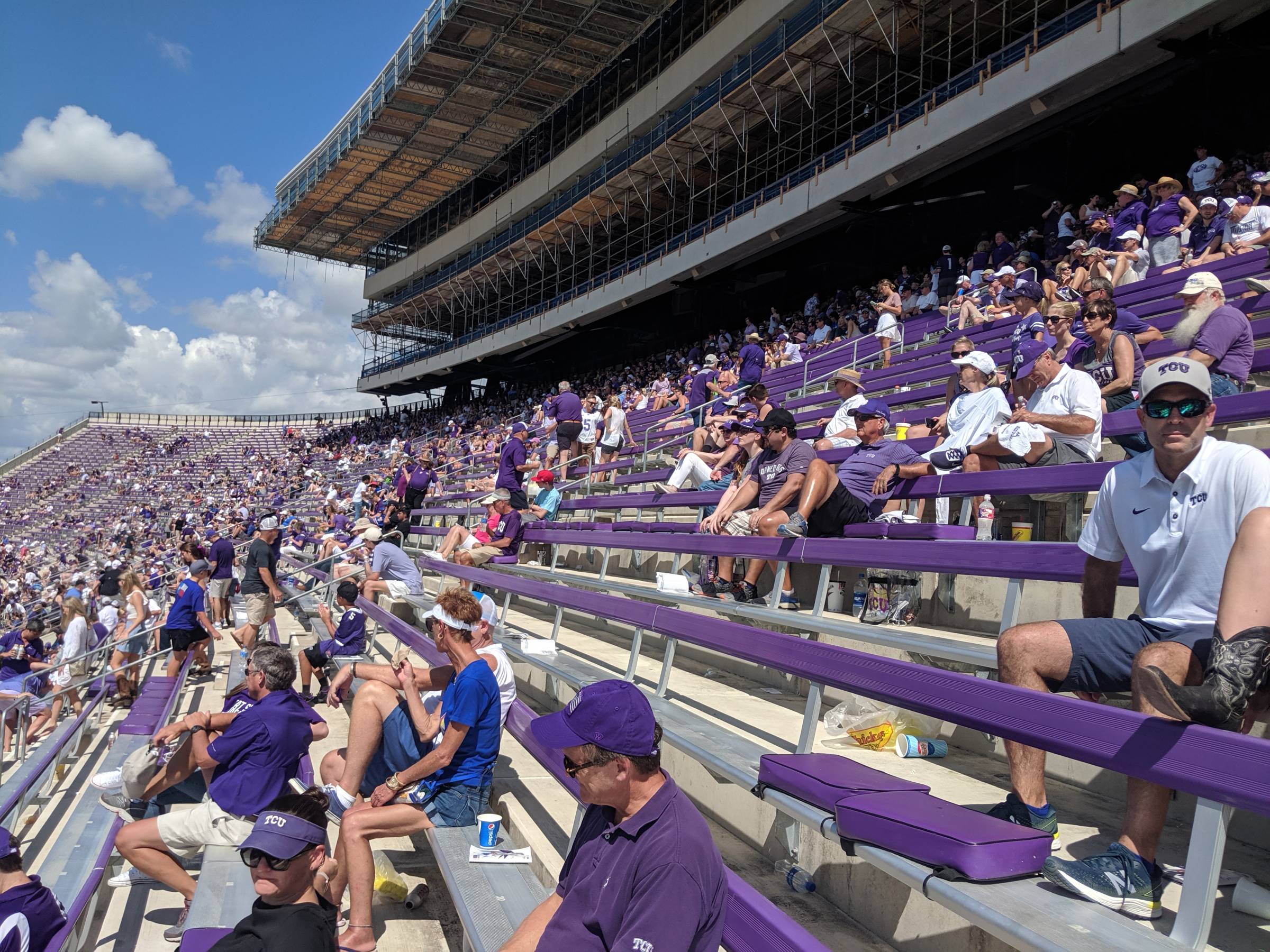 Bleacher Back seats at Amon Carter Stadium