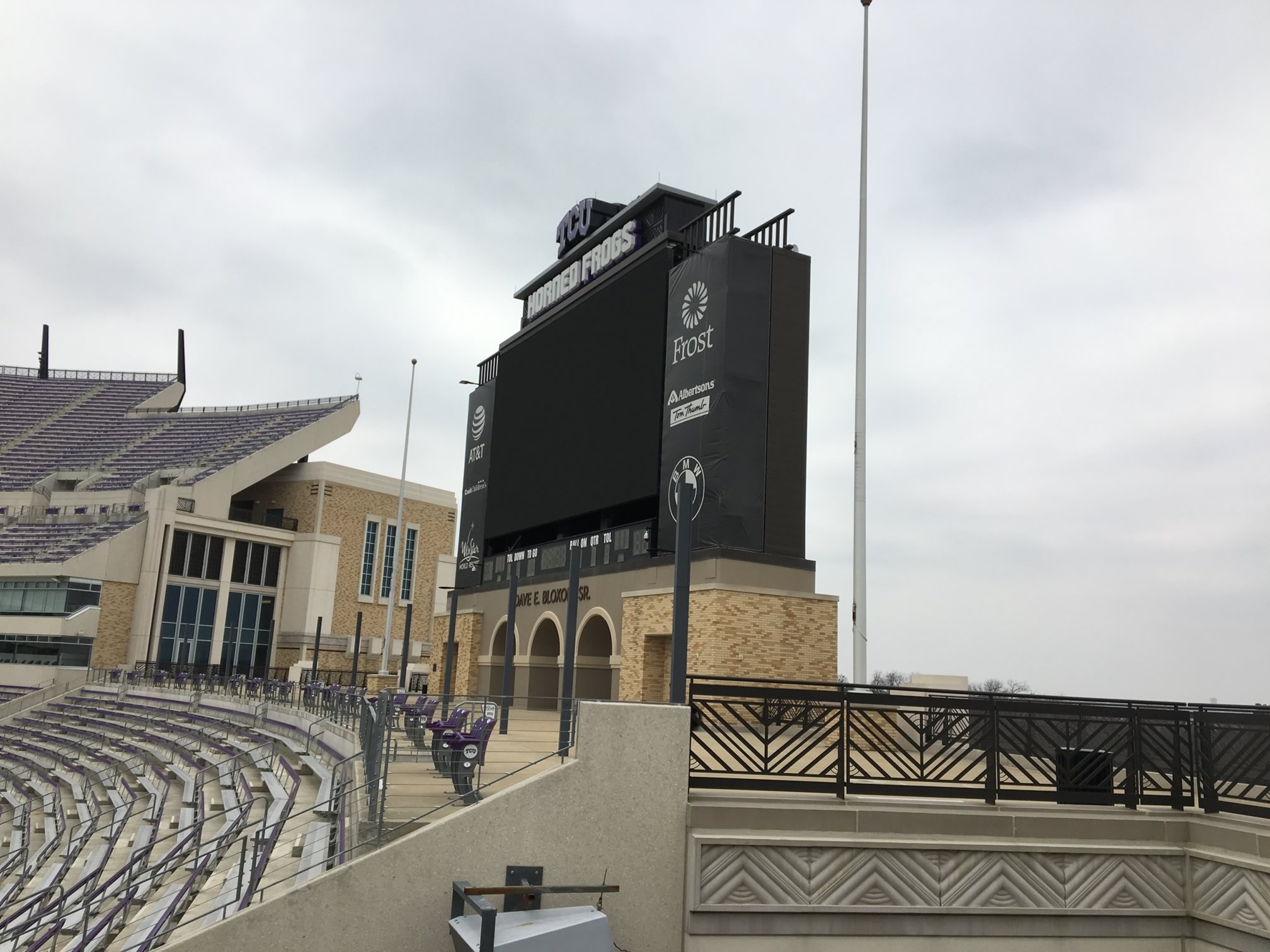 Scoreboard at Amon Carter Stadium