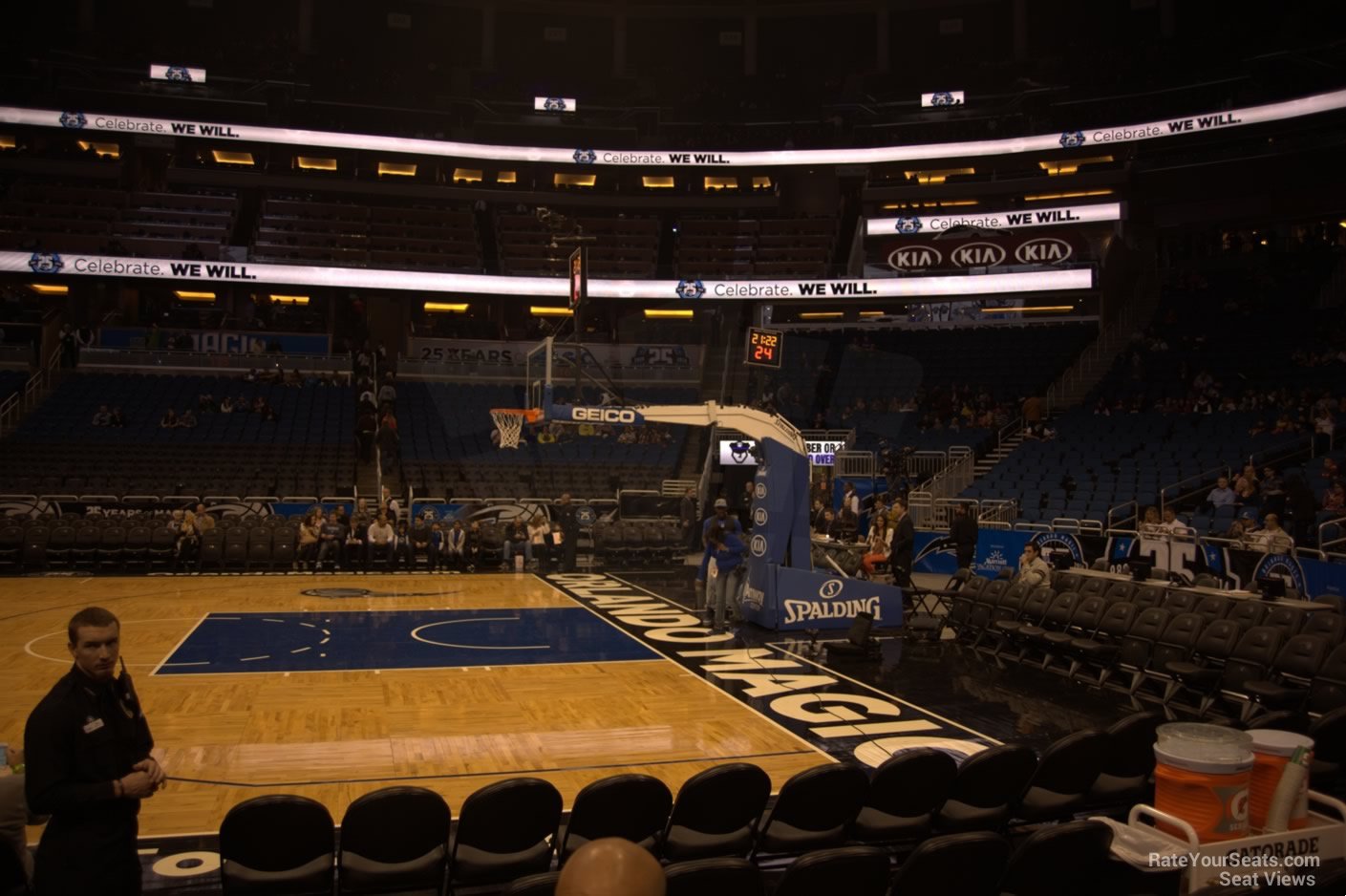 section 104, row 1 seat view  for basketball - kia center