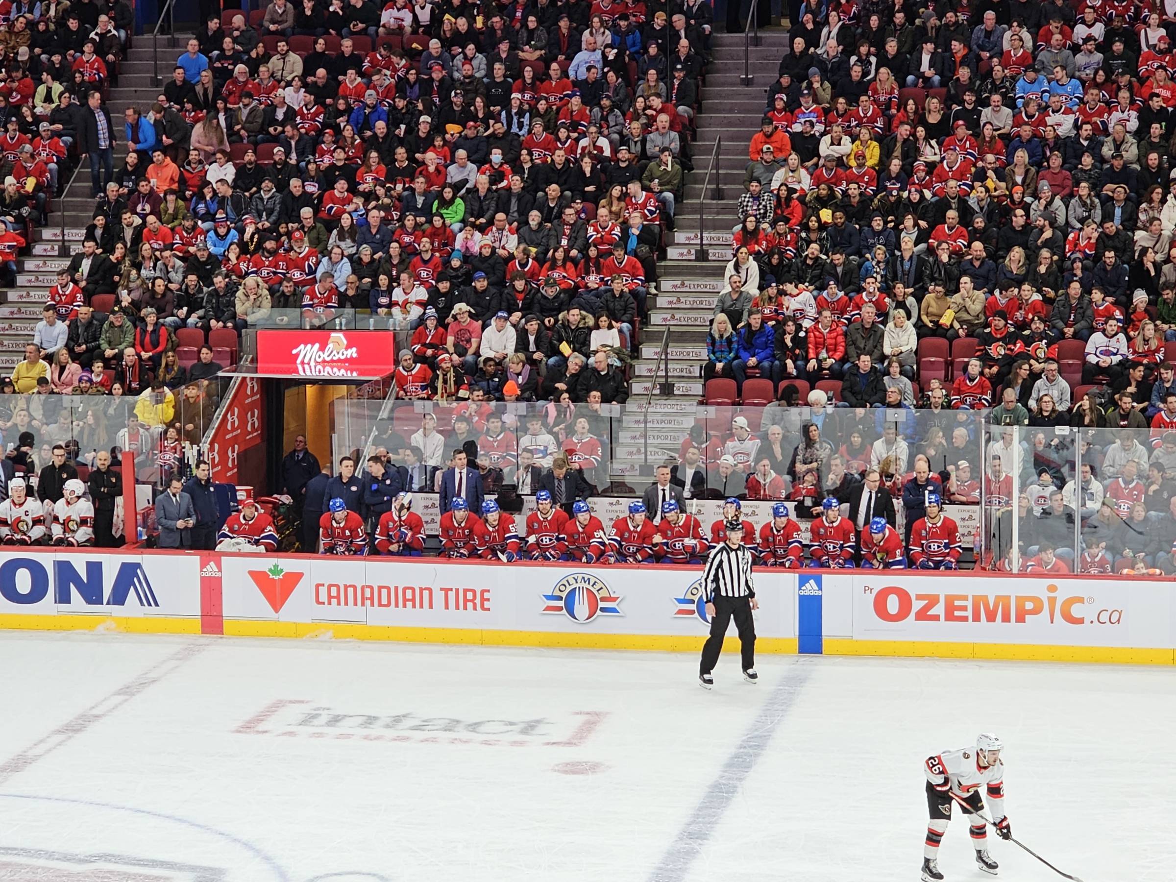 Home Bench at the Bell Centre