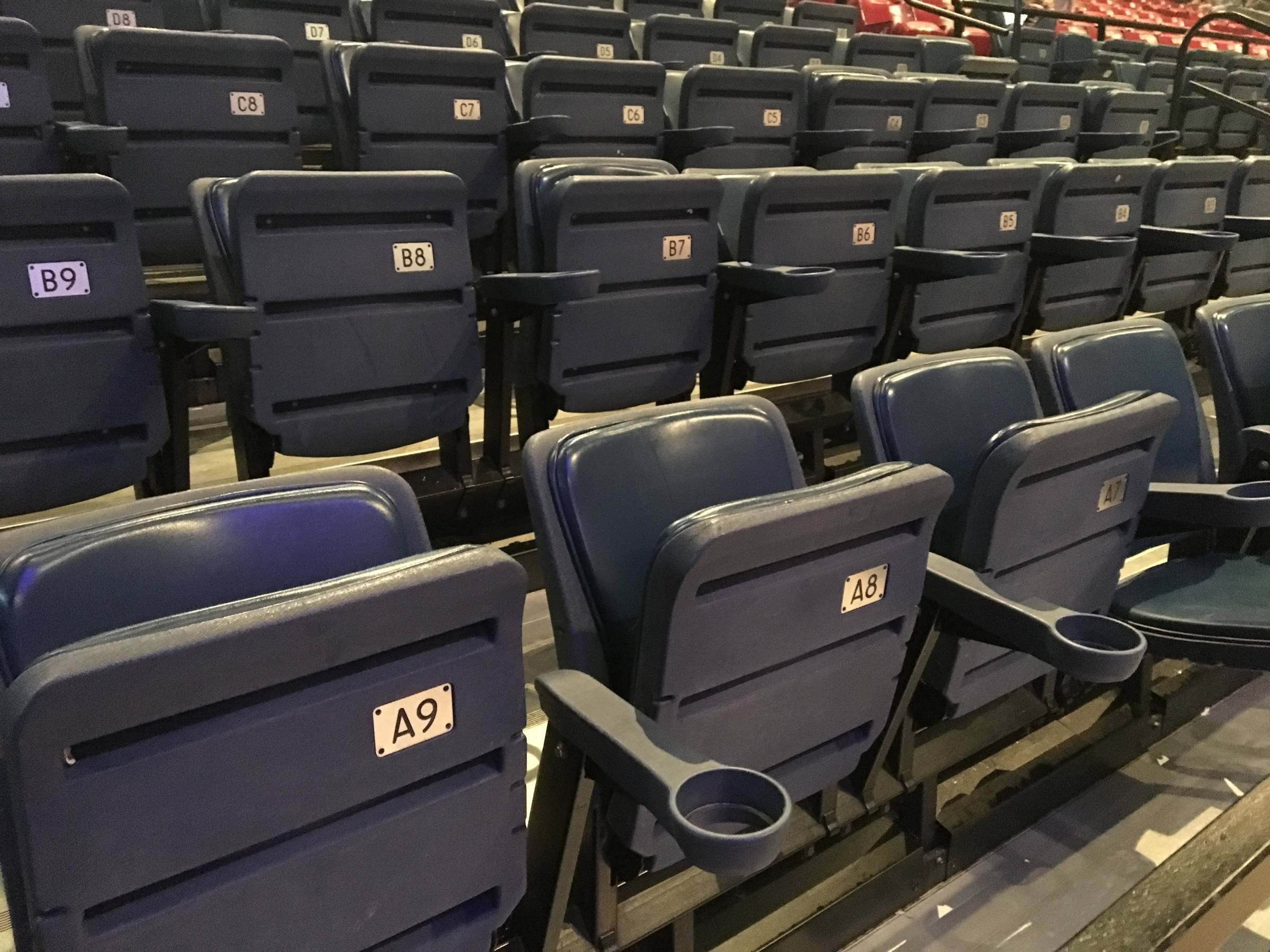 First five rows of reserved seating at BJCC Arena