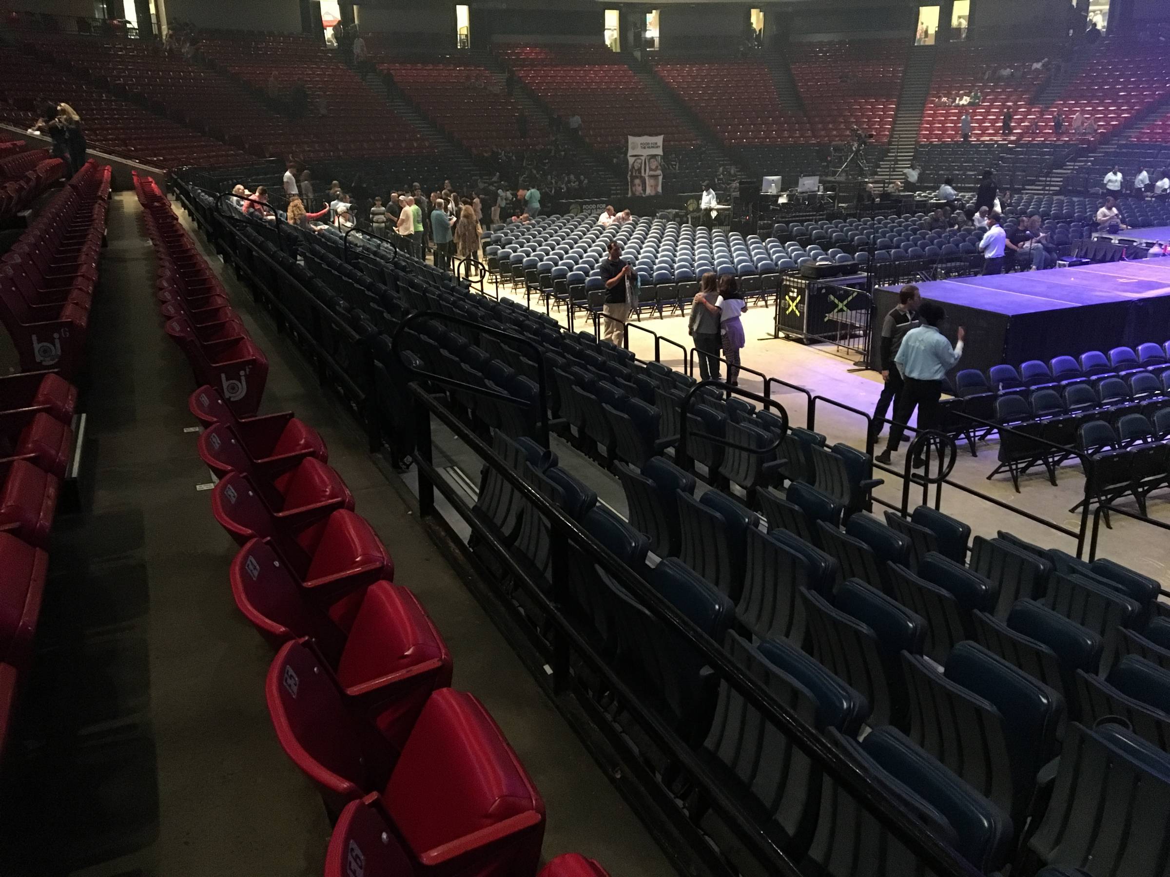 Slight distinction between first five rows and lower bowl at BJCC Arena