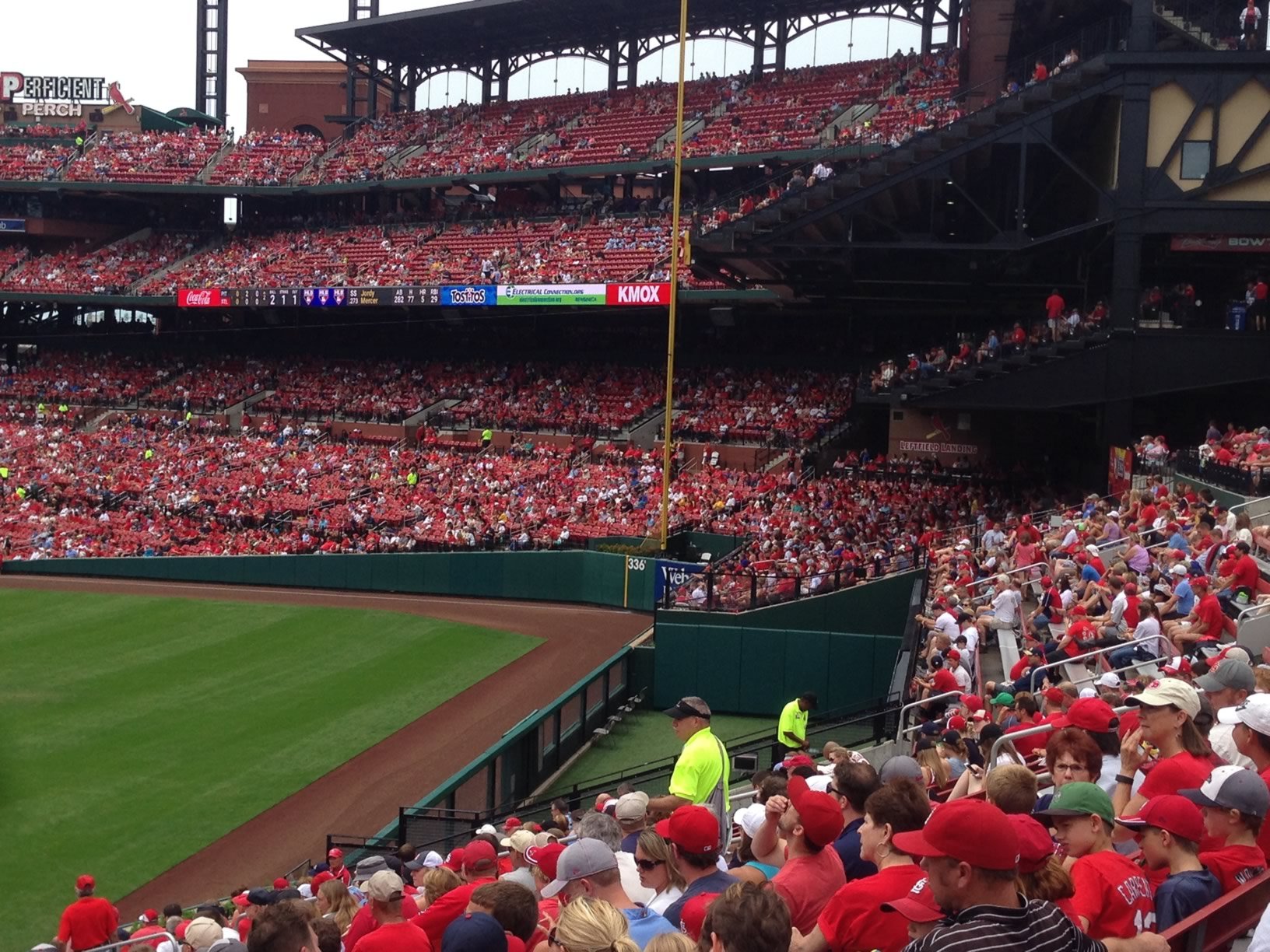 visitor bullpen at Busch Stadium