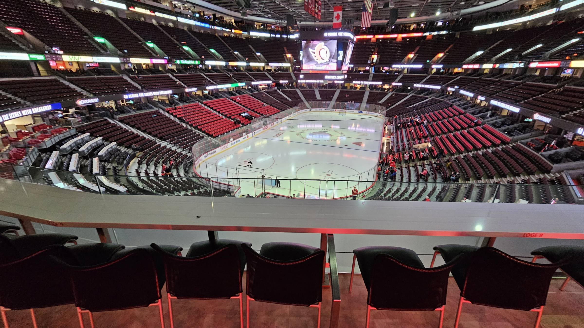 Seating Options in the Molson Canadian Fan Deck at the Canadian Tire Centre