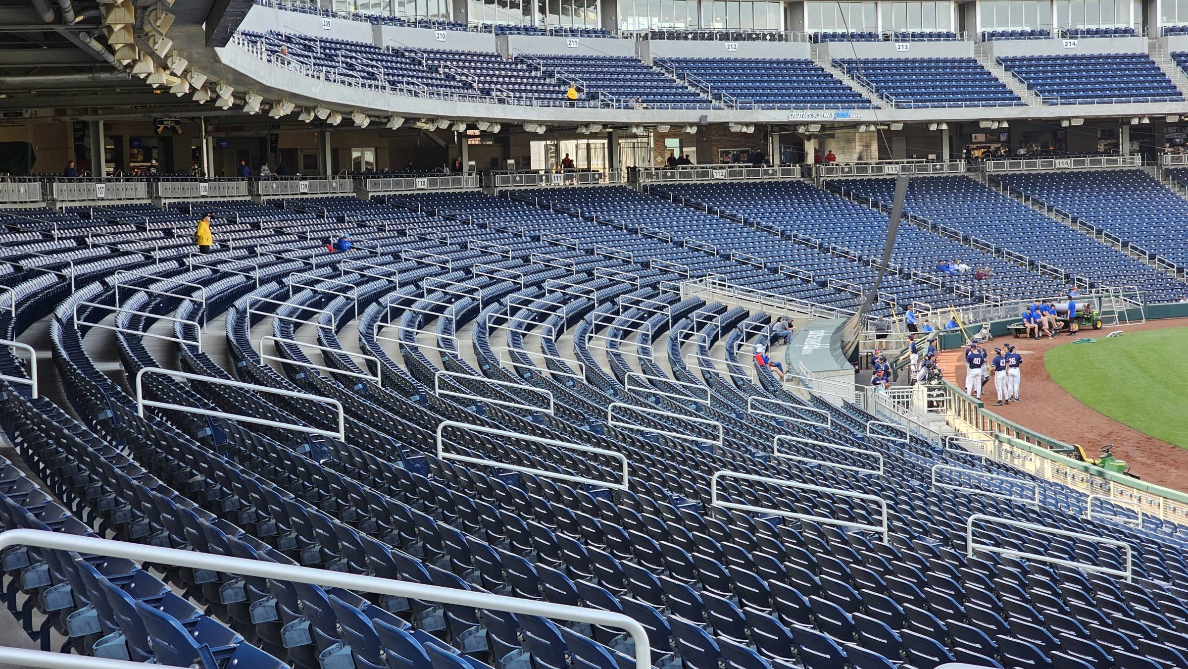 Covered lower level seats at Charles Schwab Field