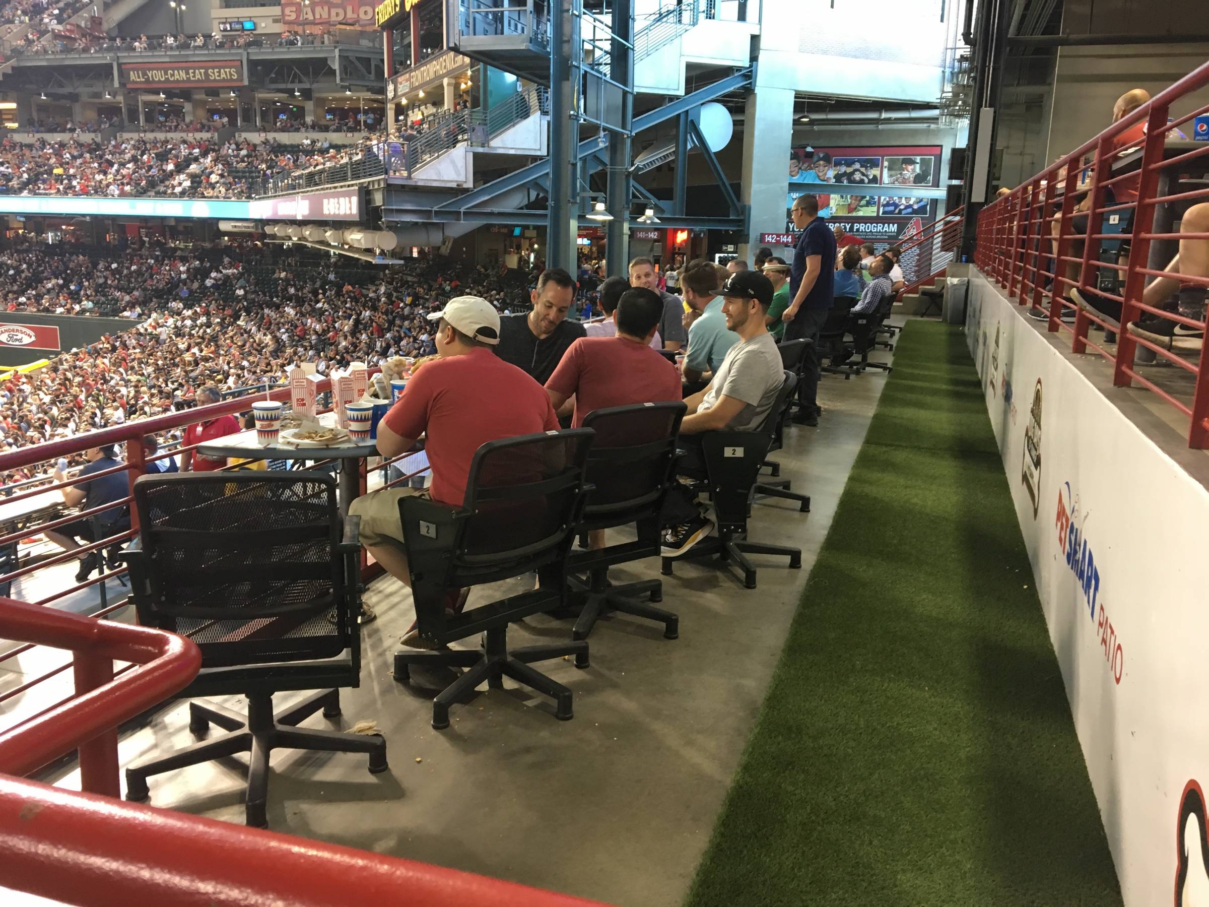 Exclusive patio area behind section 145