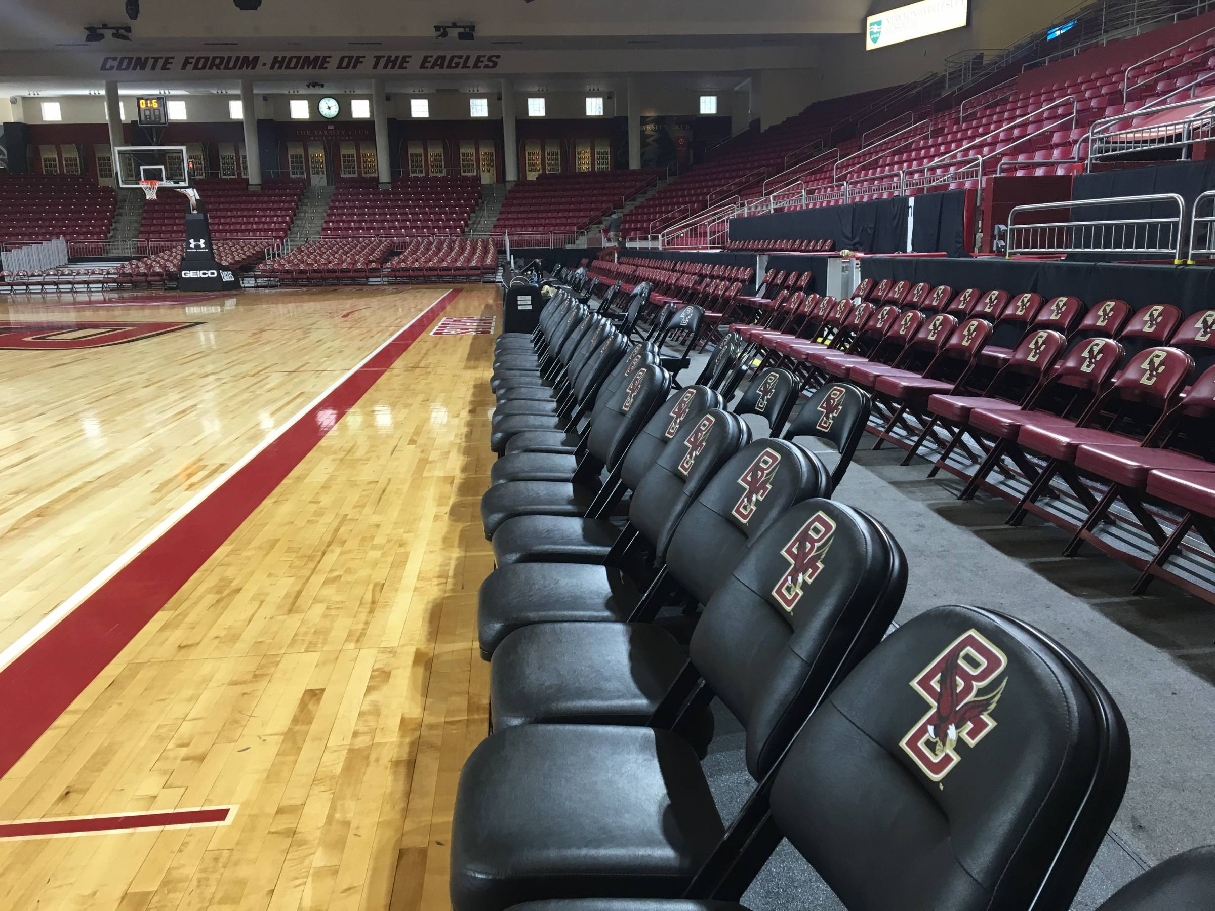 Court-side Seats behind benches at Conte Forum