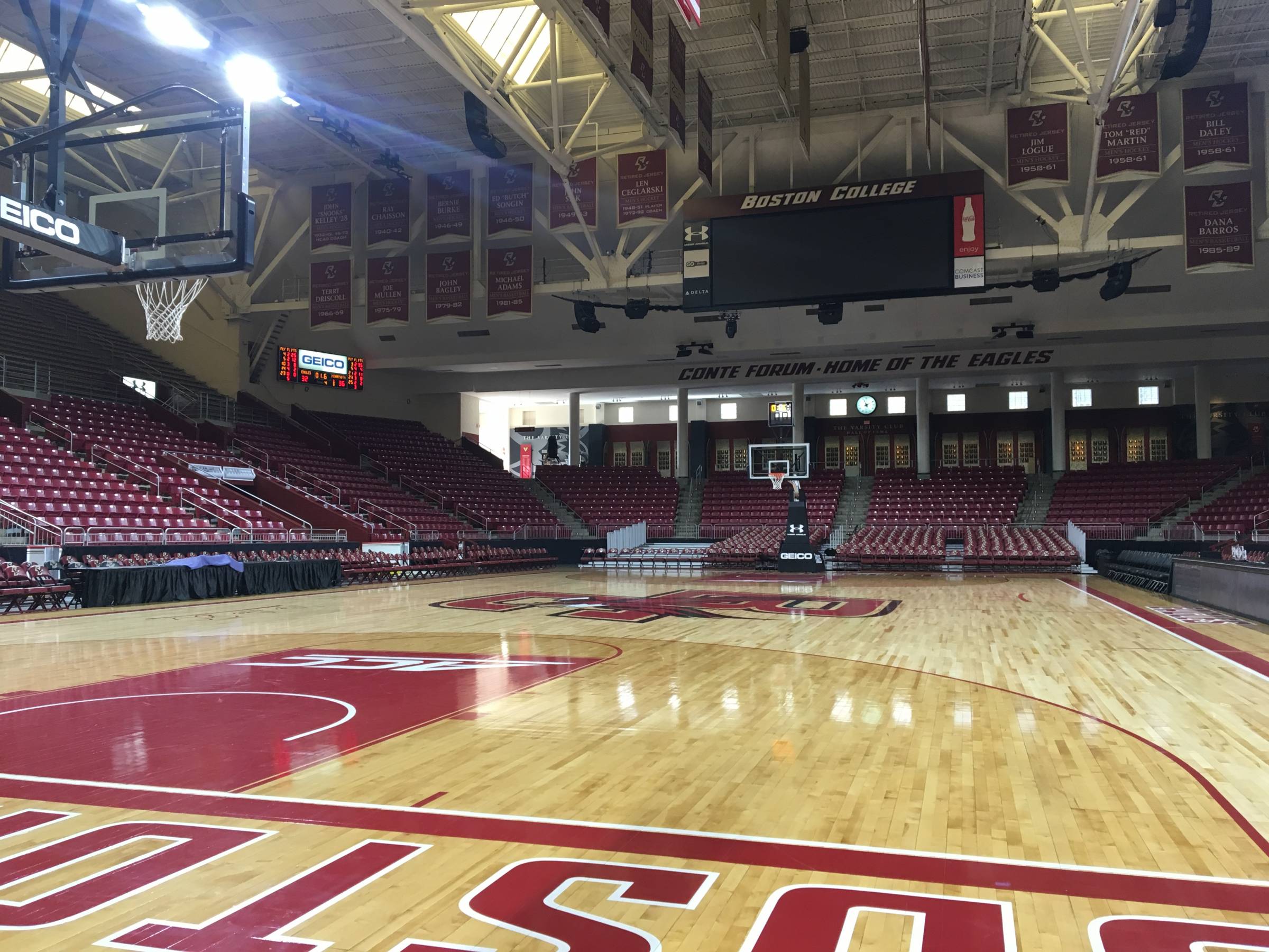 Courtside seats at Conte Forum