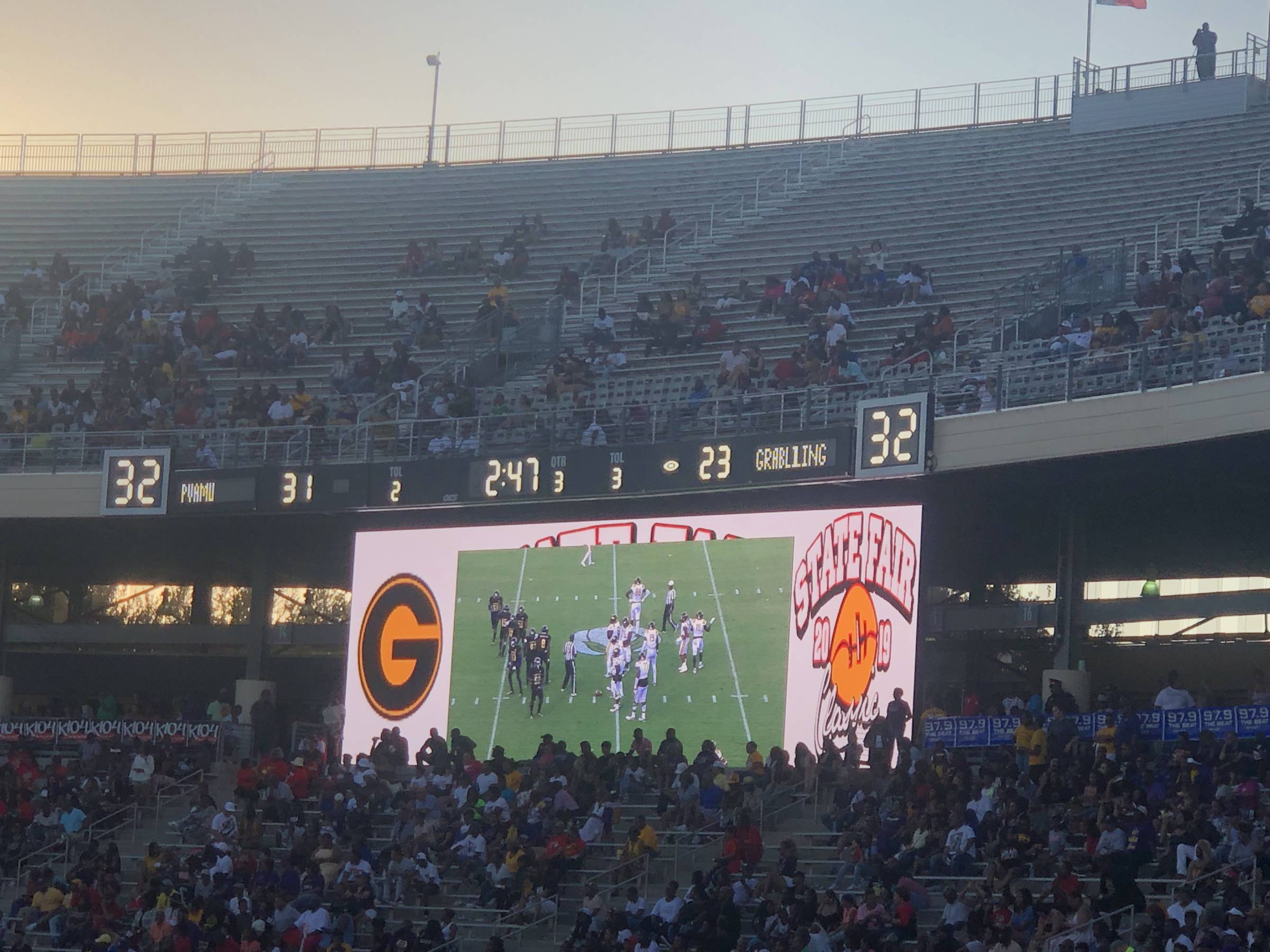 north scoreboard at Cotton Bowl Stadium