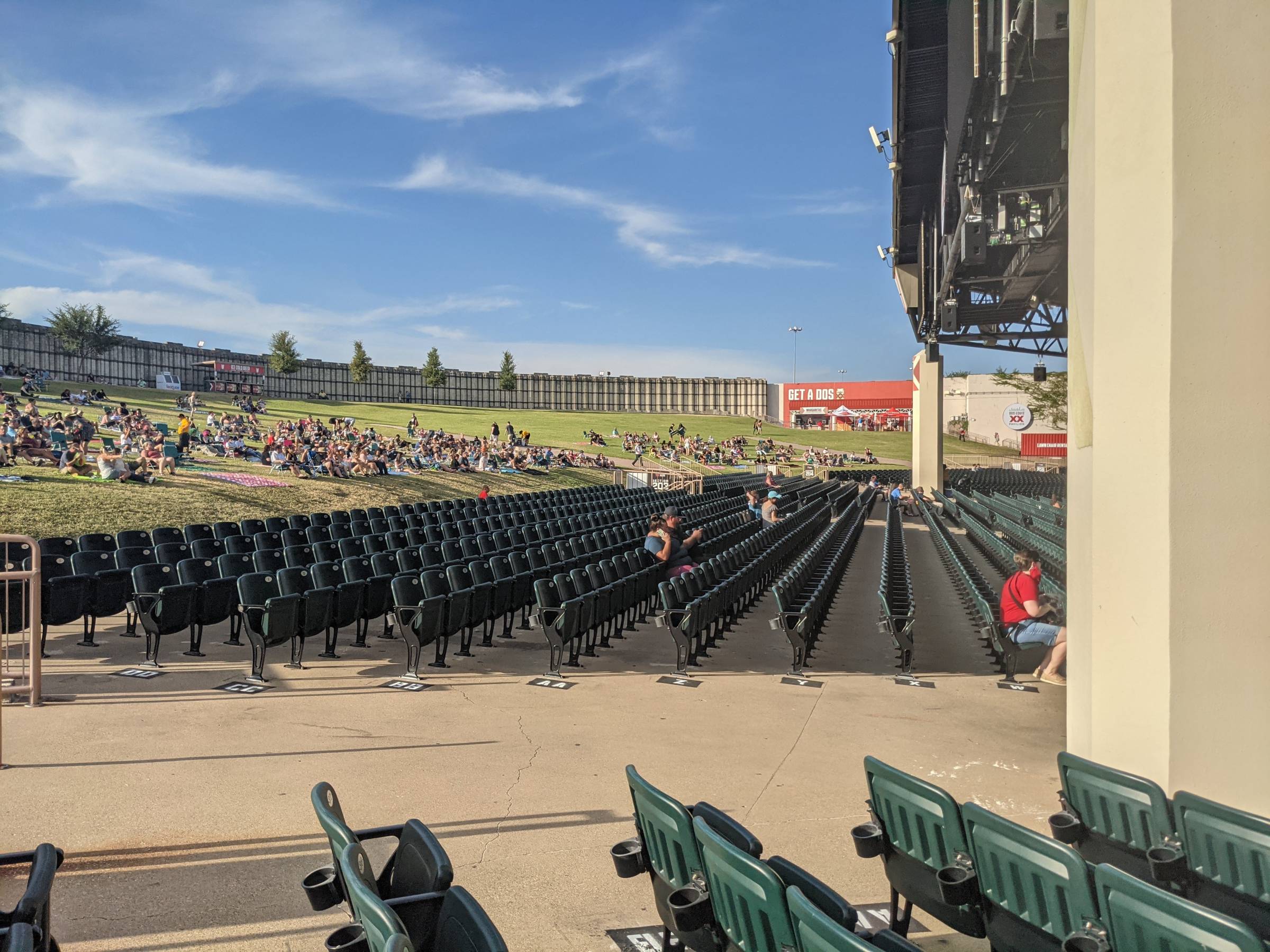 Uncovered seats at Dos Equis Pavilion