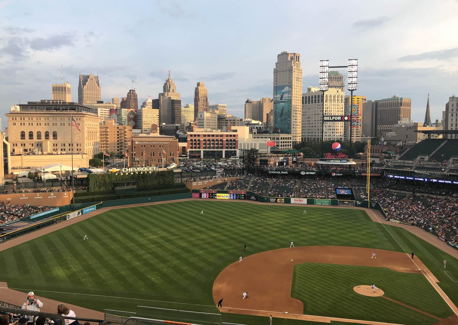 downtown detroit from comerica park