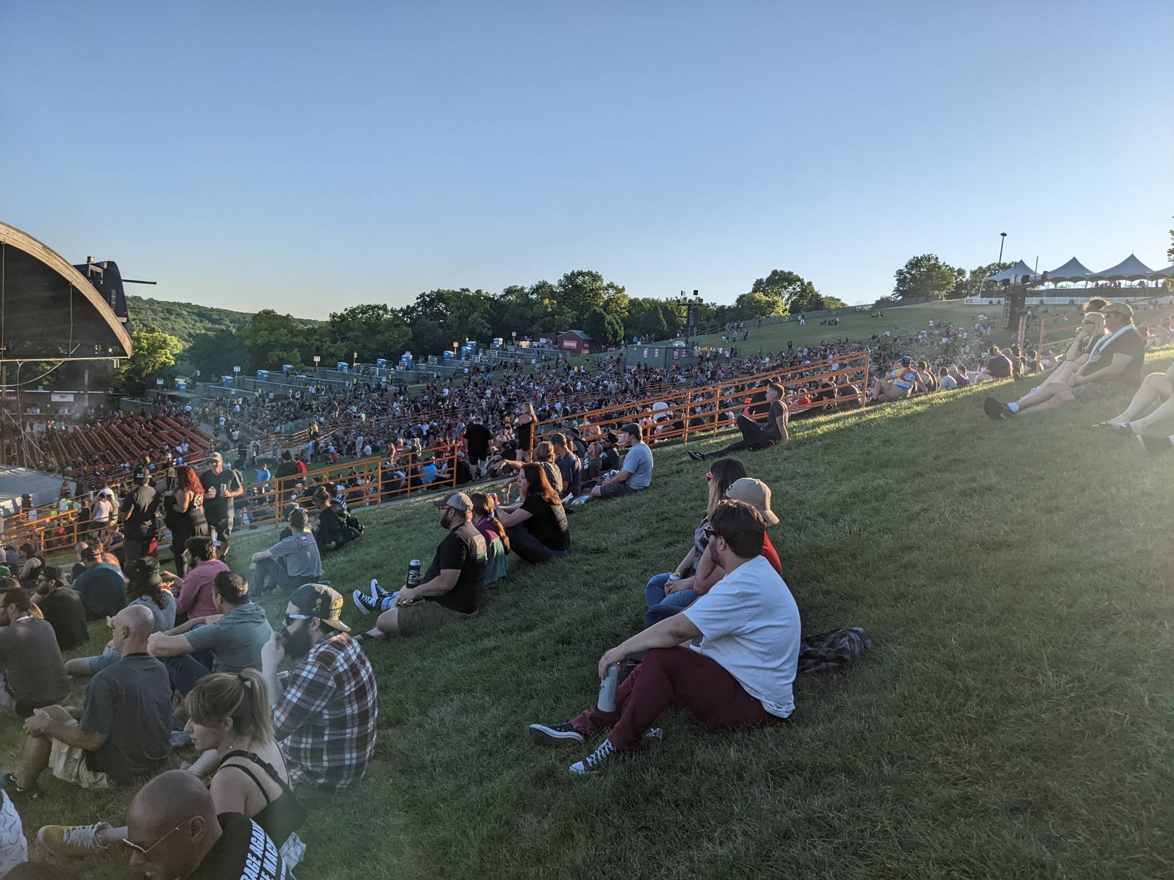 fans seated on the lawn at alpine valley