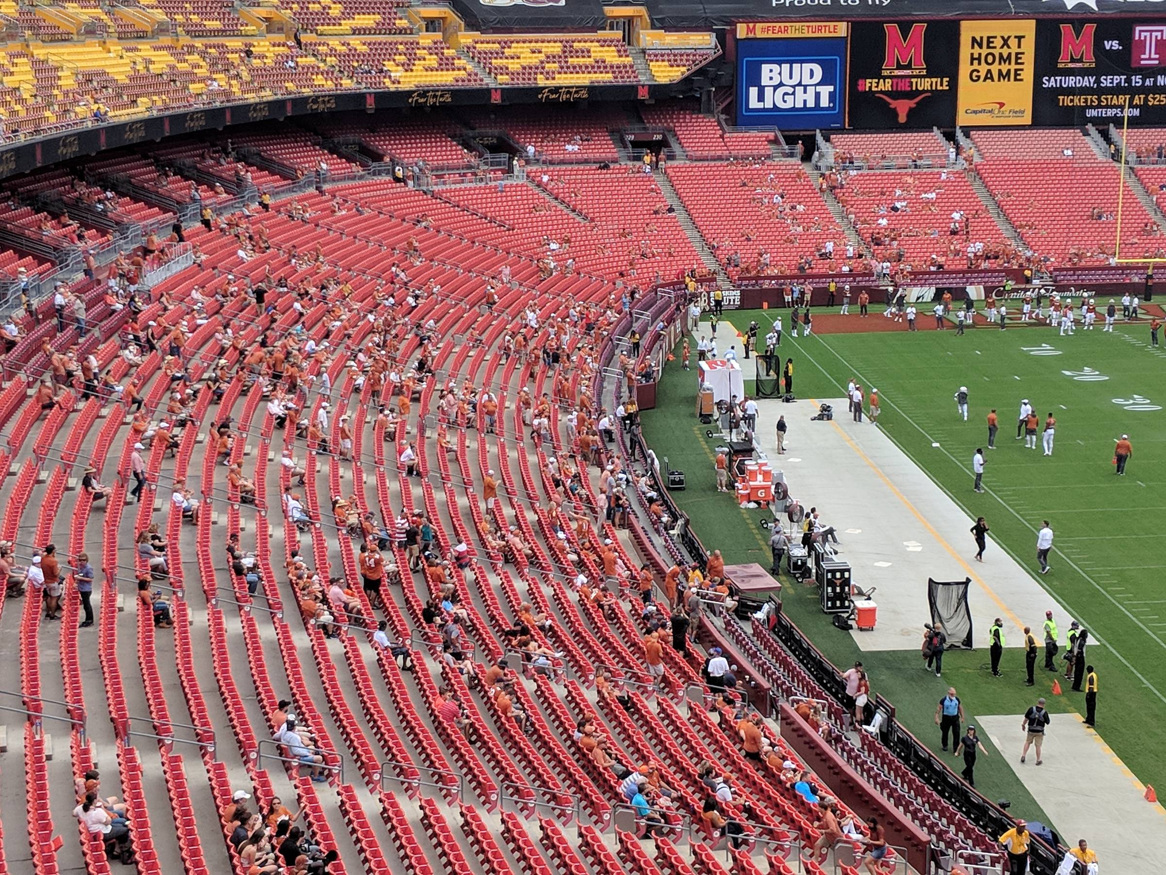 sideline seating at FedEx Field