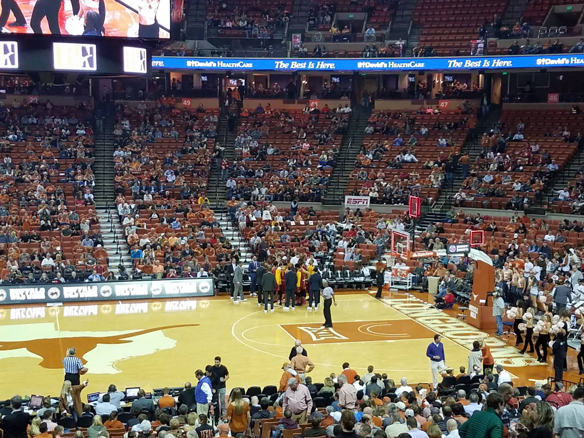 erwin center visitor bench