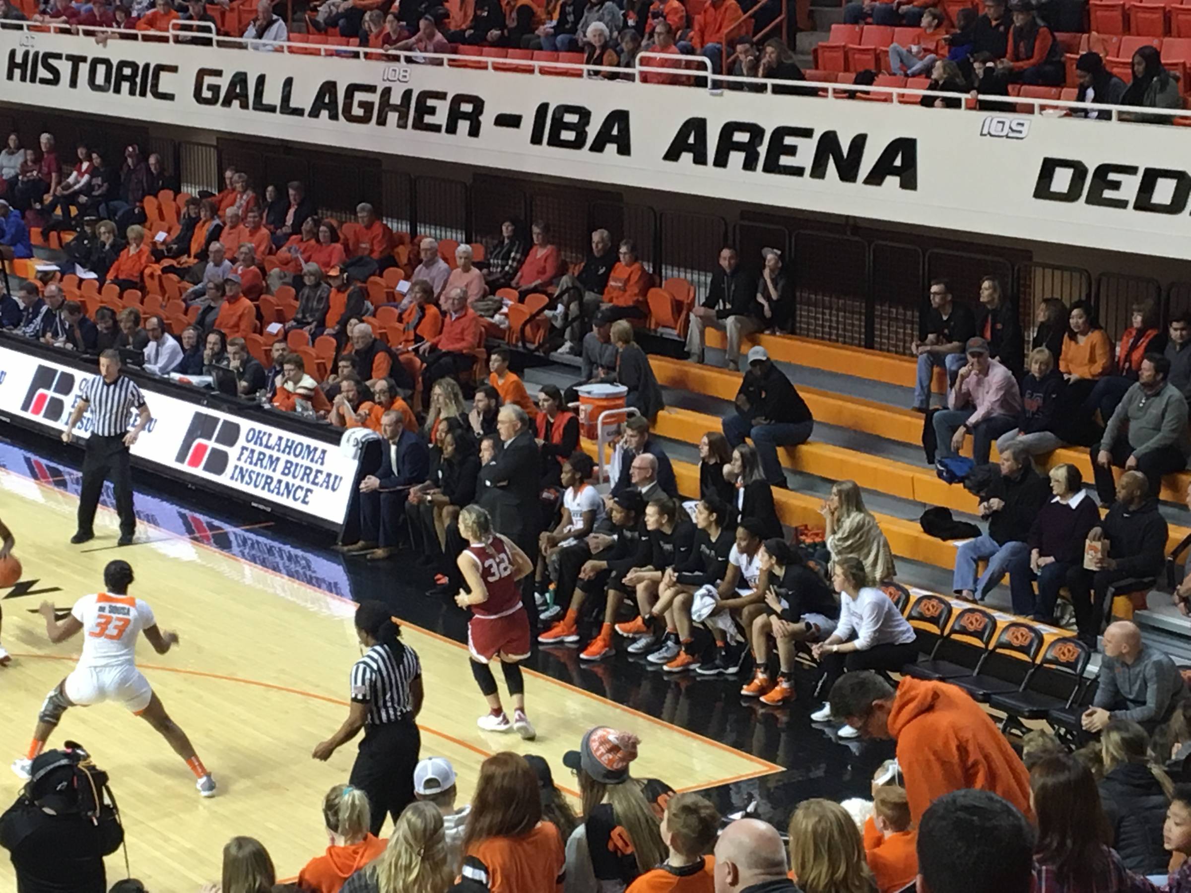 Home Bench at Gallagher-Iba Arena