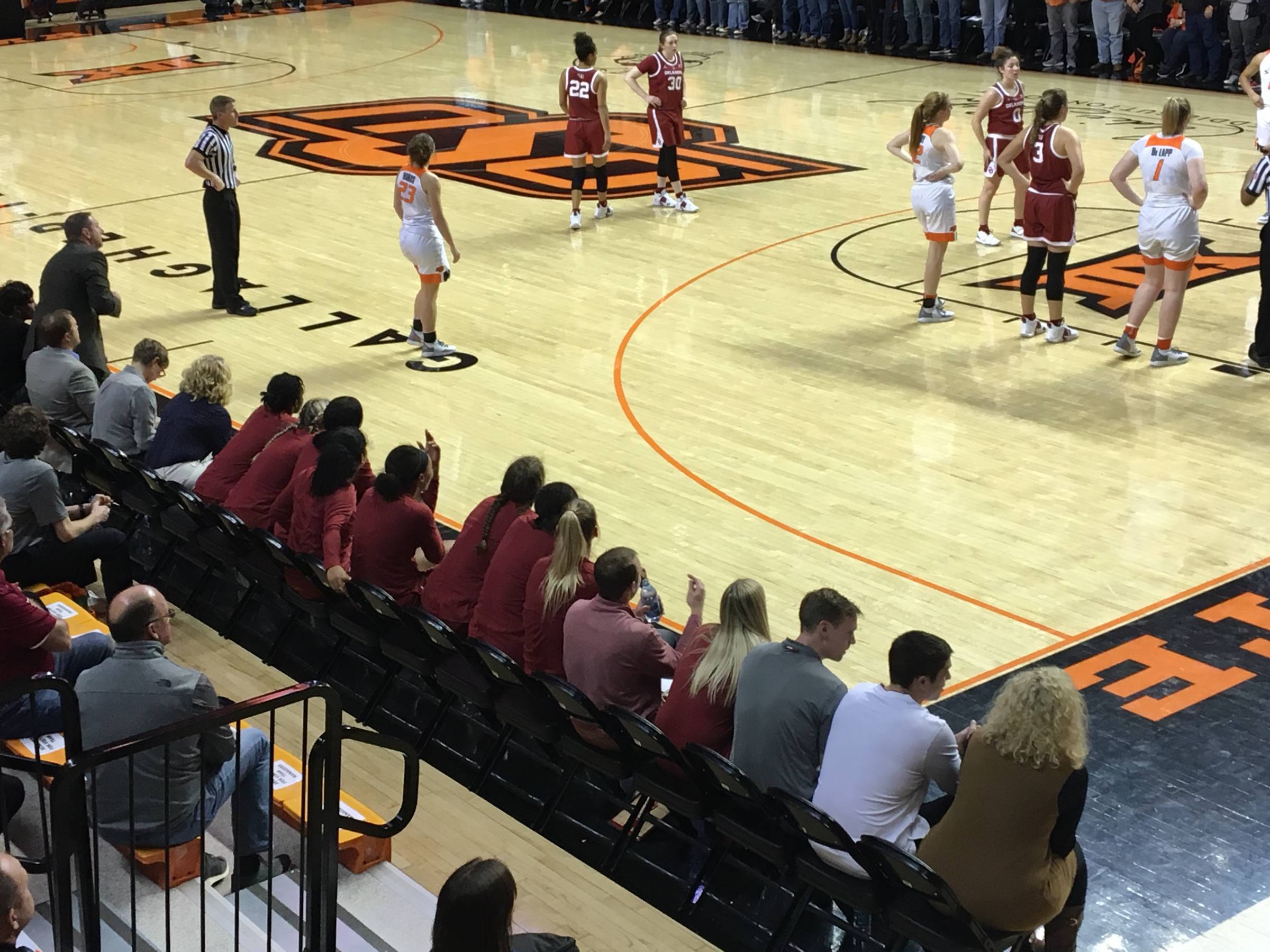 Visitor Bench at Gallagher-Iba Arena