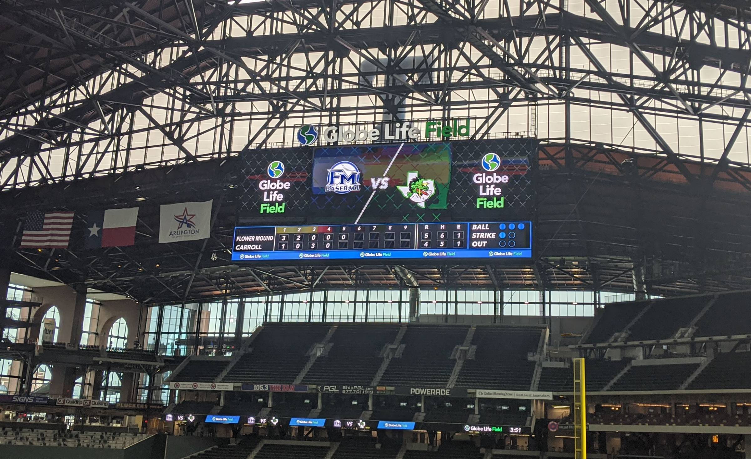 globe life field scoreboard