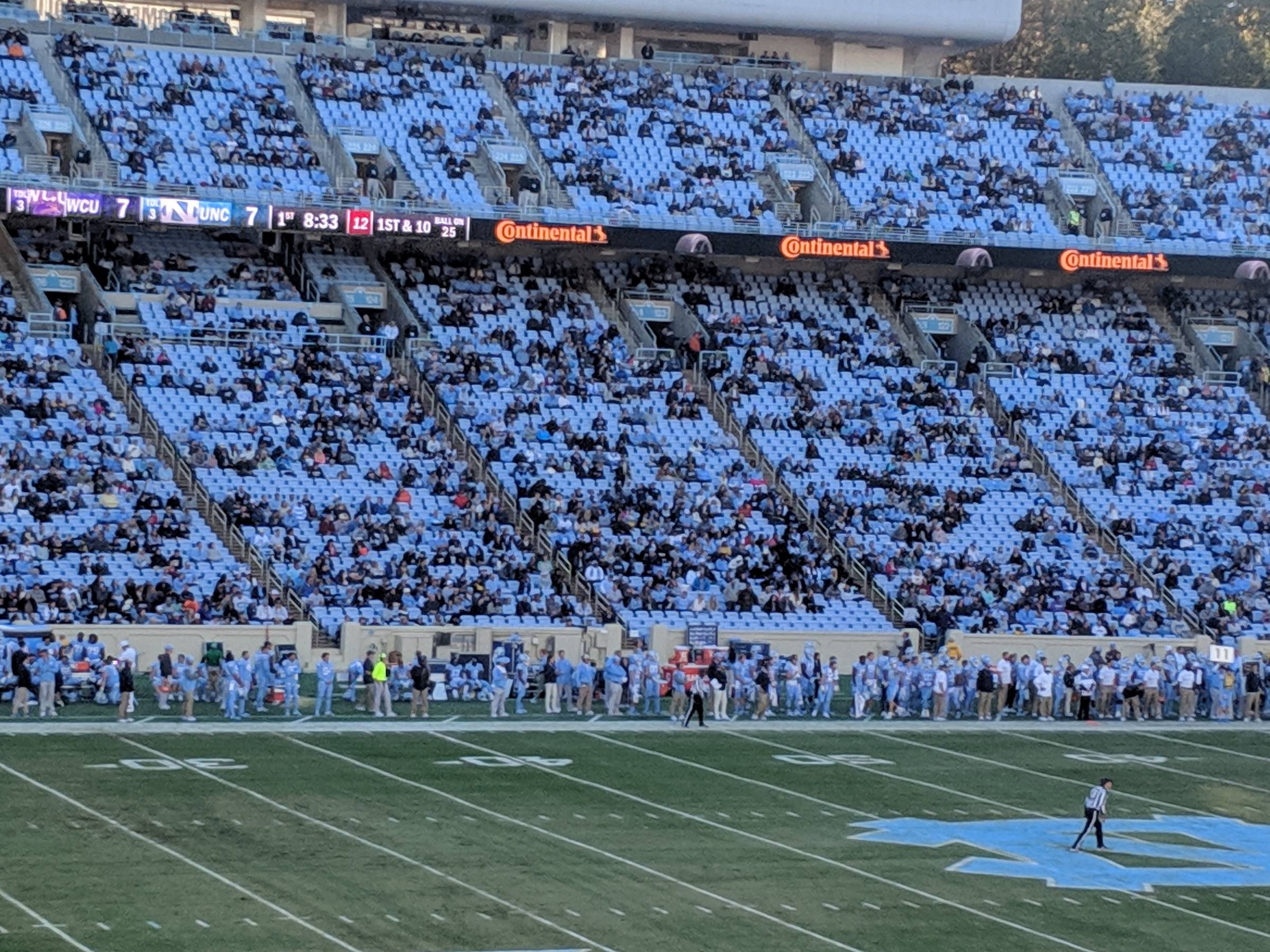 North Carolina Bench at Keenan Memorial Stadium